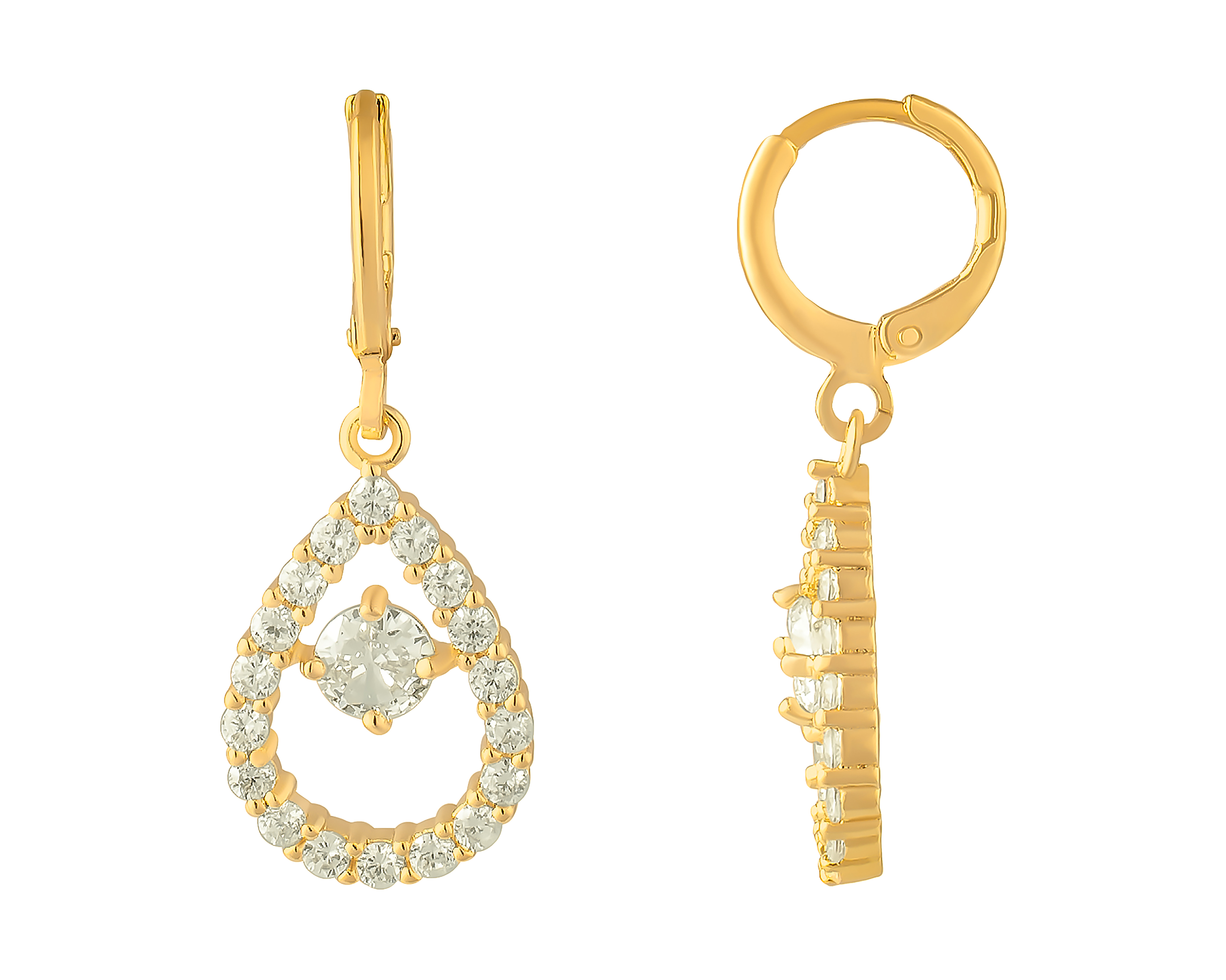 Foto 2 pulgar | Foto 1 | Aretes de Chapa de Oro 18K Plafer