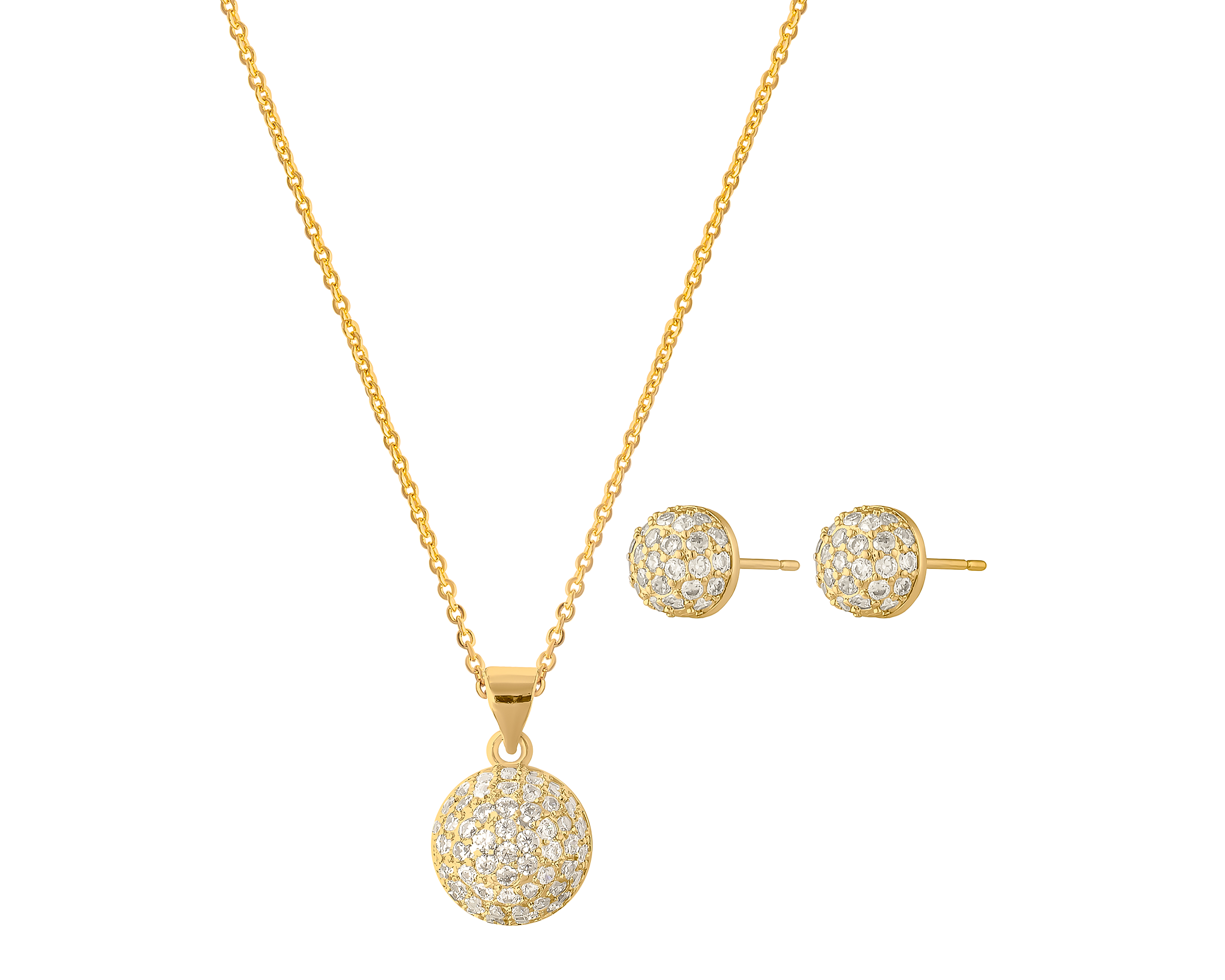 Collar y Aretes de Chapa de Oro 18K Plafer