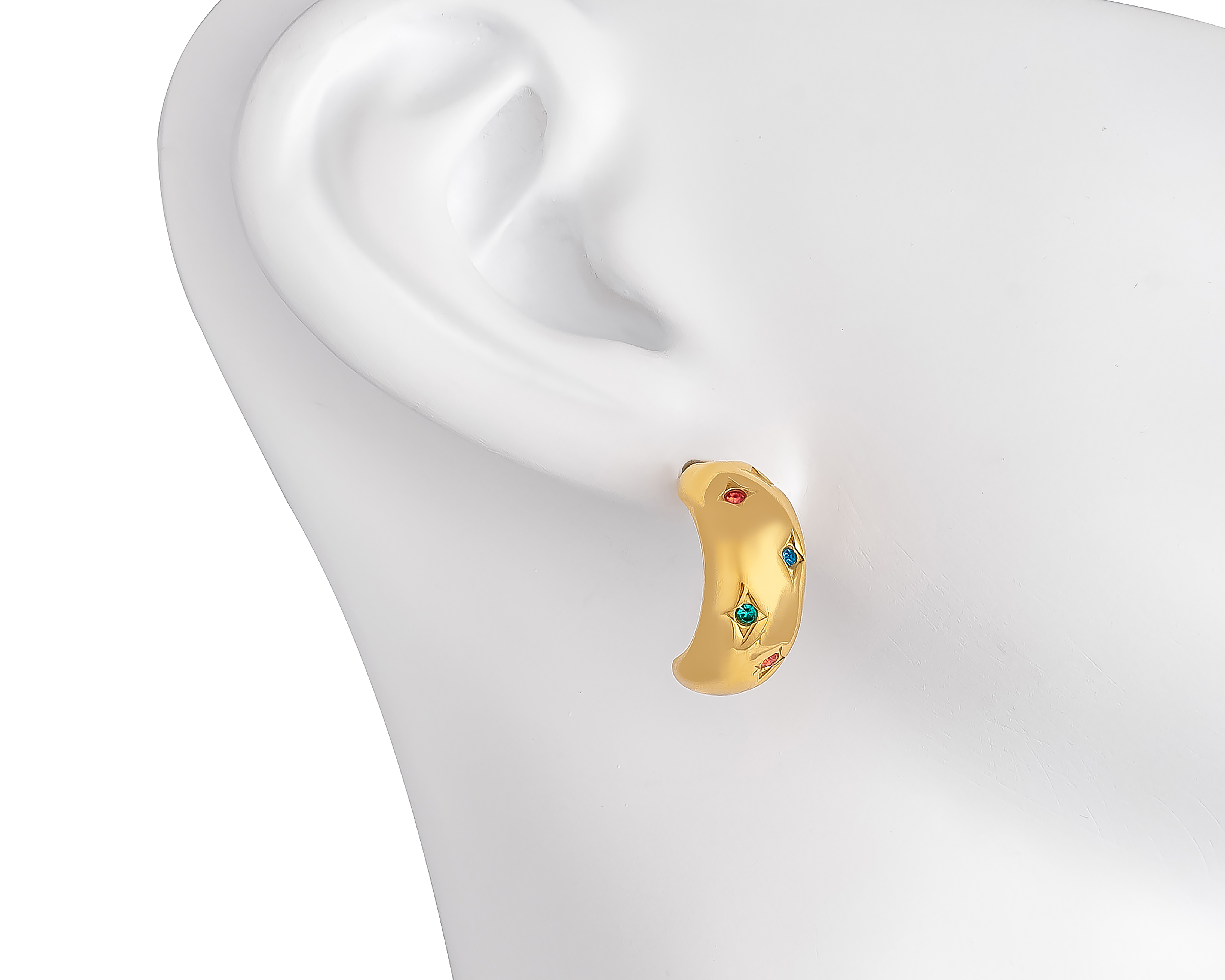 Foto 6 pulgar | Foto 5 | Aretes de Acero Inoxidable Jennifer Lopez