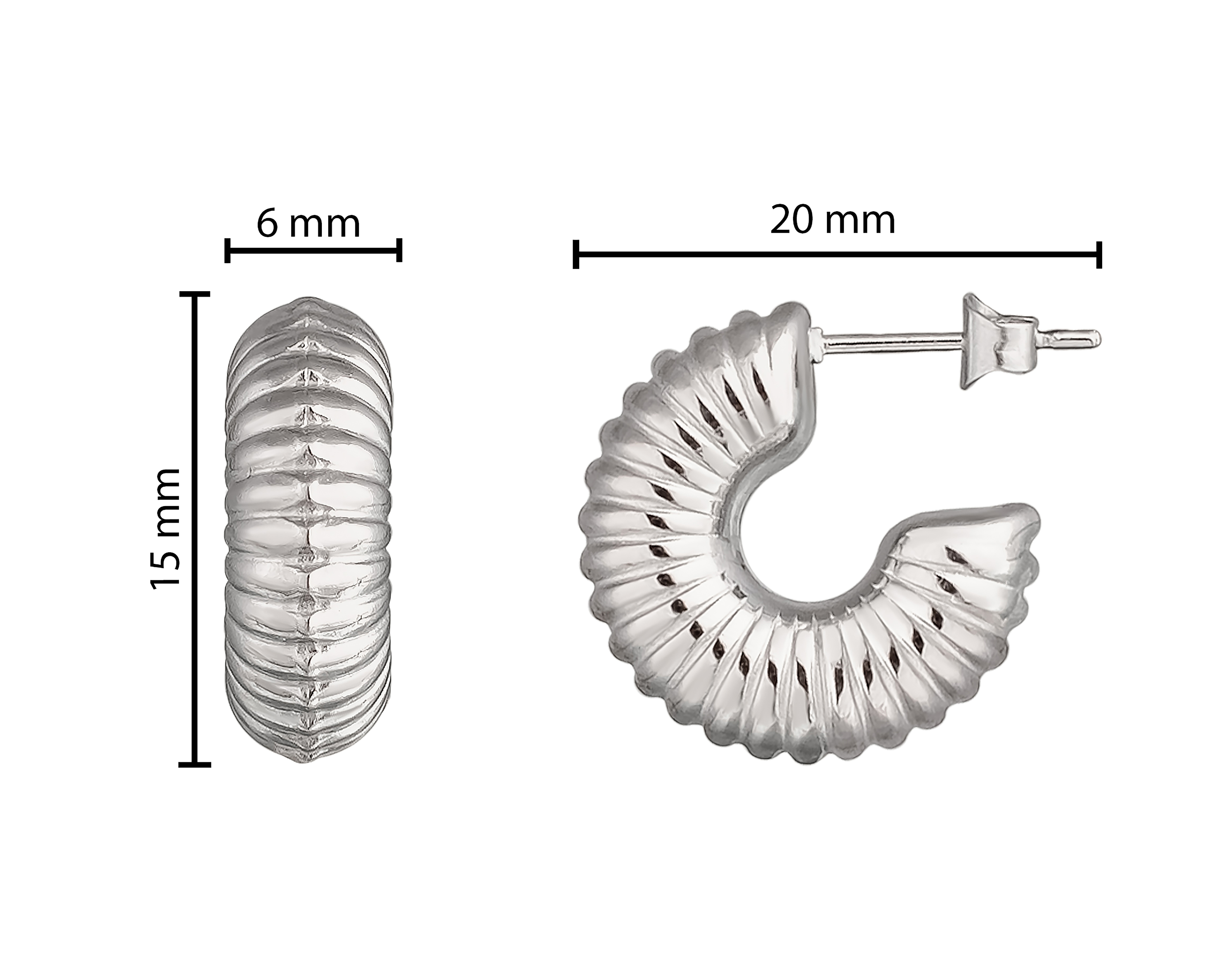 Foto 5 pulgar | Foto 4 | Aretes de Acero Inoxidable Thinner