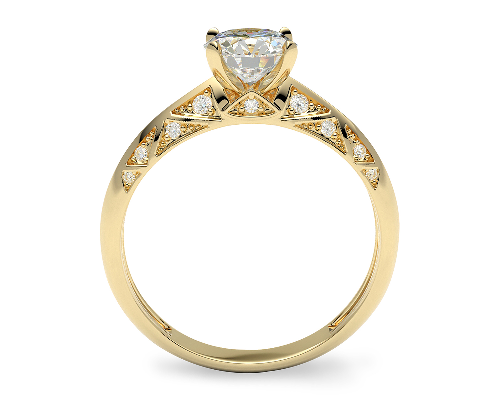 Foto 4 pulgar | Foto 3 | Anillo De Compromiso de Oro 14K Talla 7