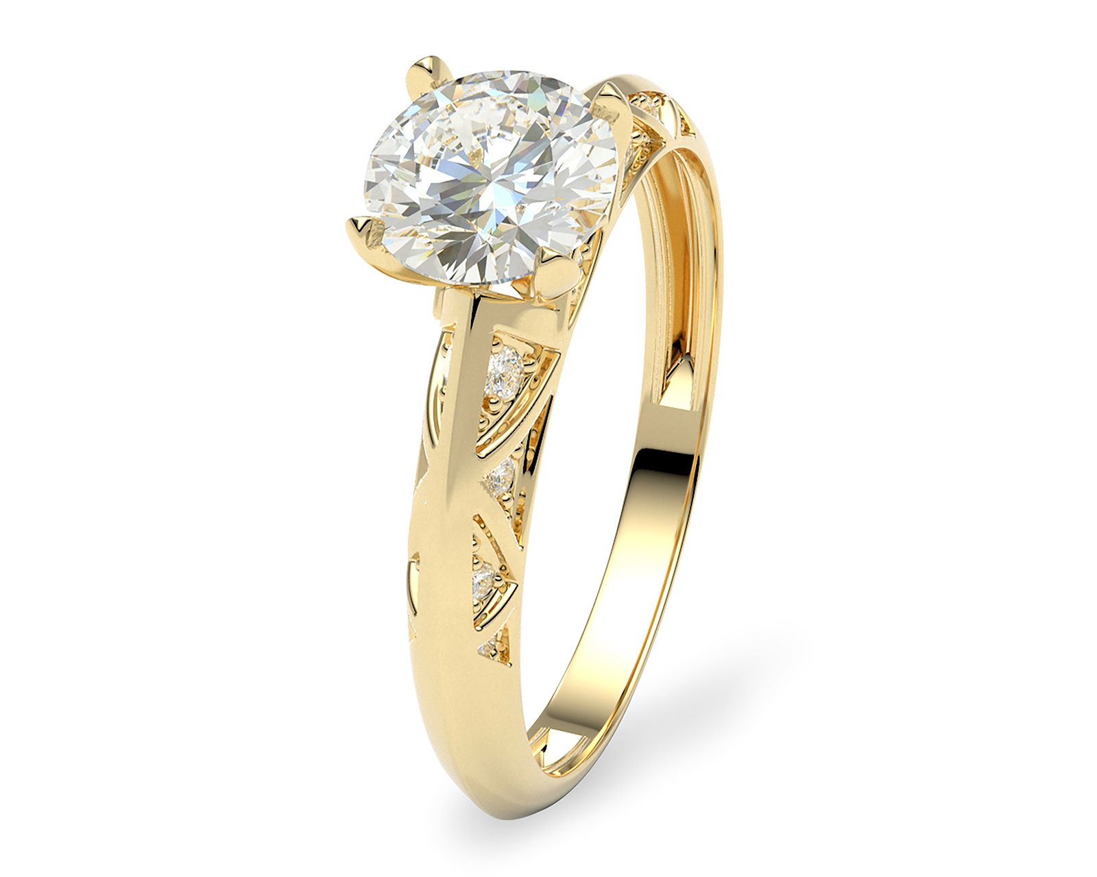 Anillo De Compromiso de Oro 14K Talla 8 - 8.5
