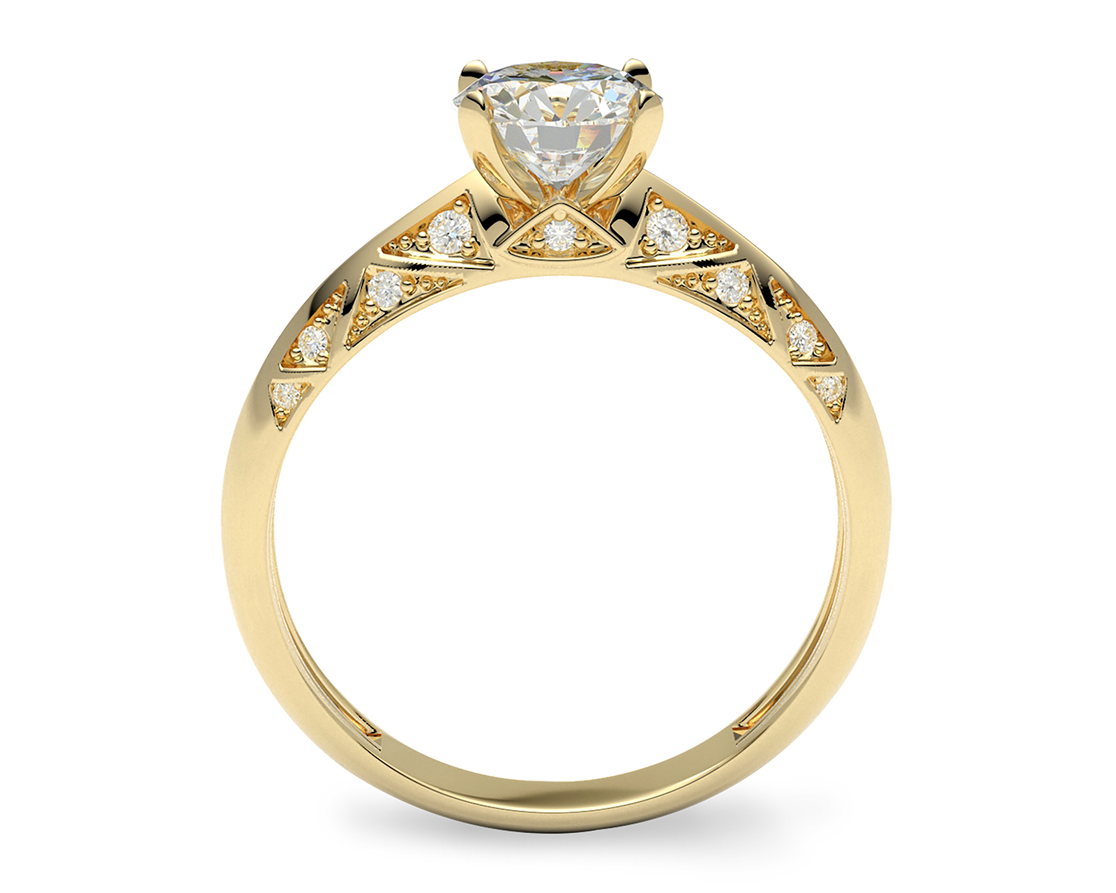 Foto 4 pulgar | Foto 3 | Anillo De Compromiso de Oro 14K Talla 8 - 8.5