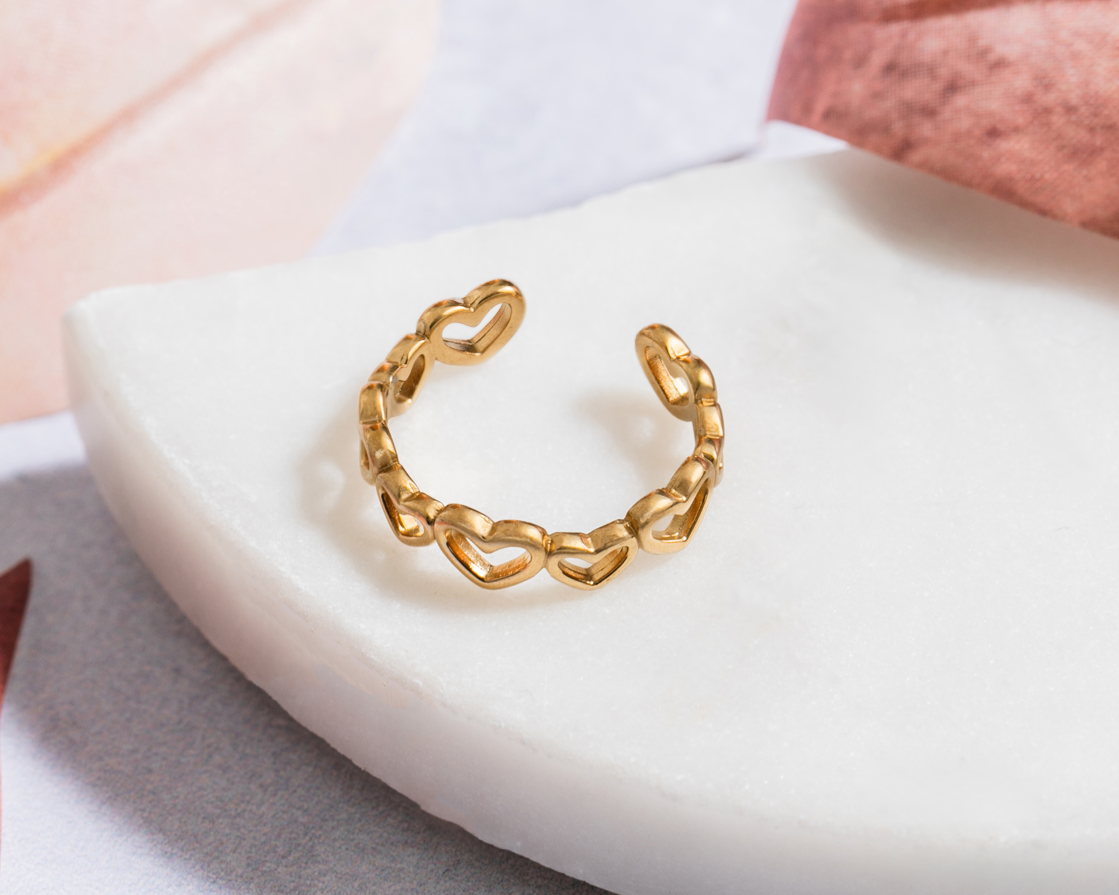 Foto 6 | Foto 6 | Anillo Corazones de Acero Inoxidable Start Ajustable