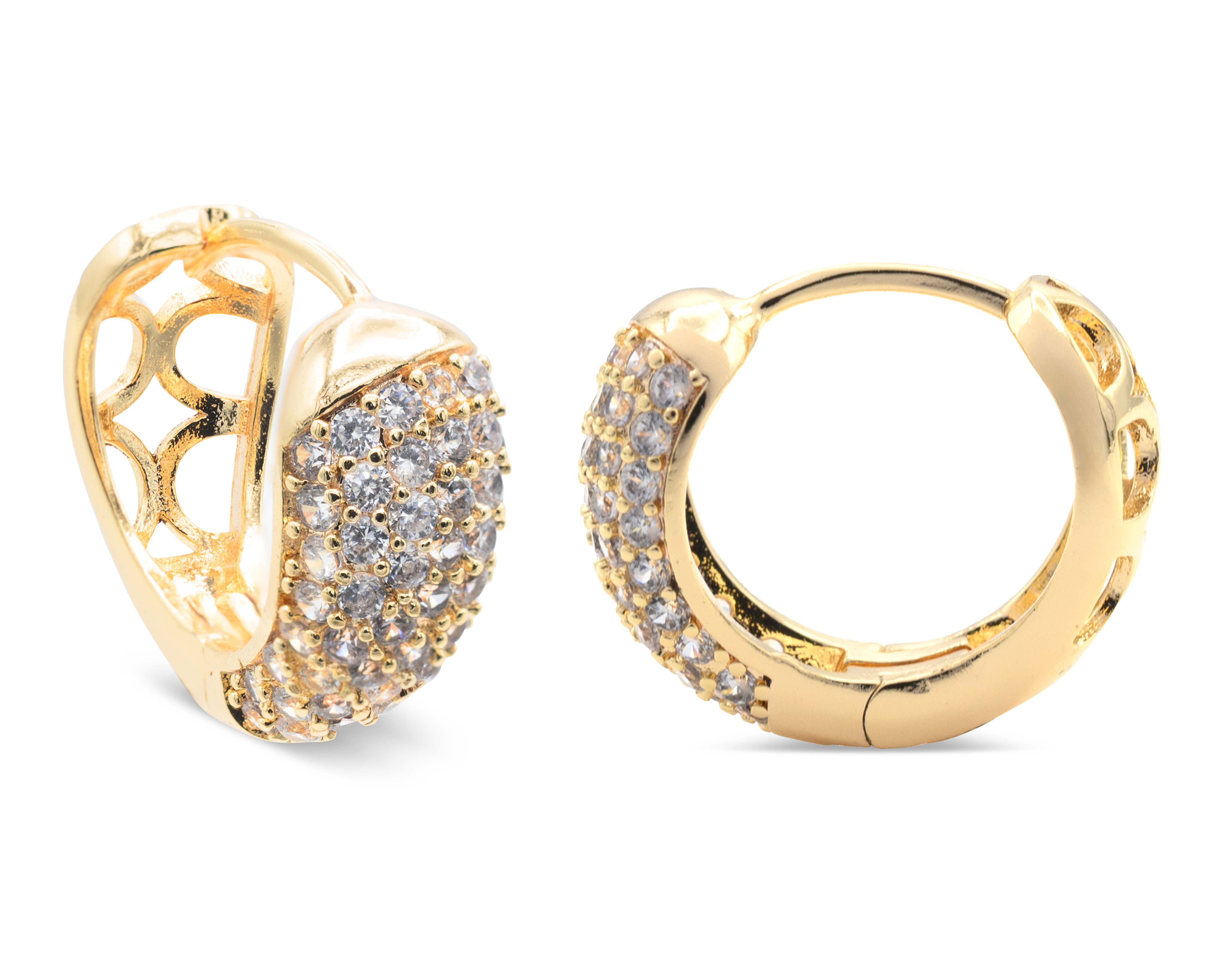 Foto 2 pulgar | Foto 1 | Arracadas Chapa de Oro 18k Zokko