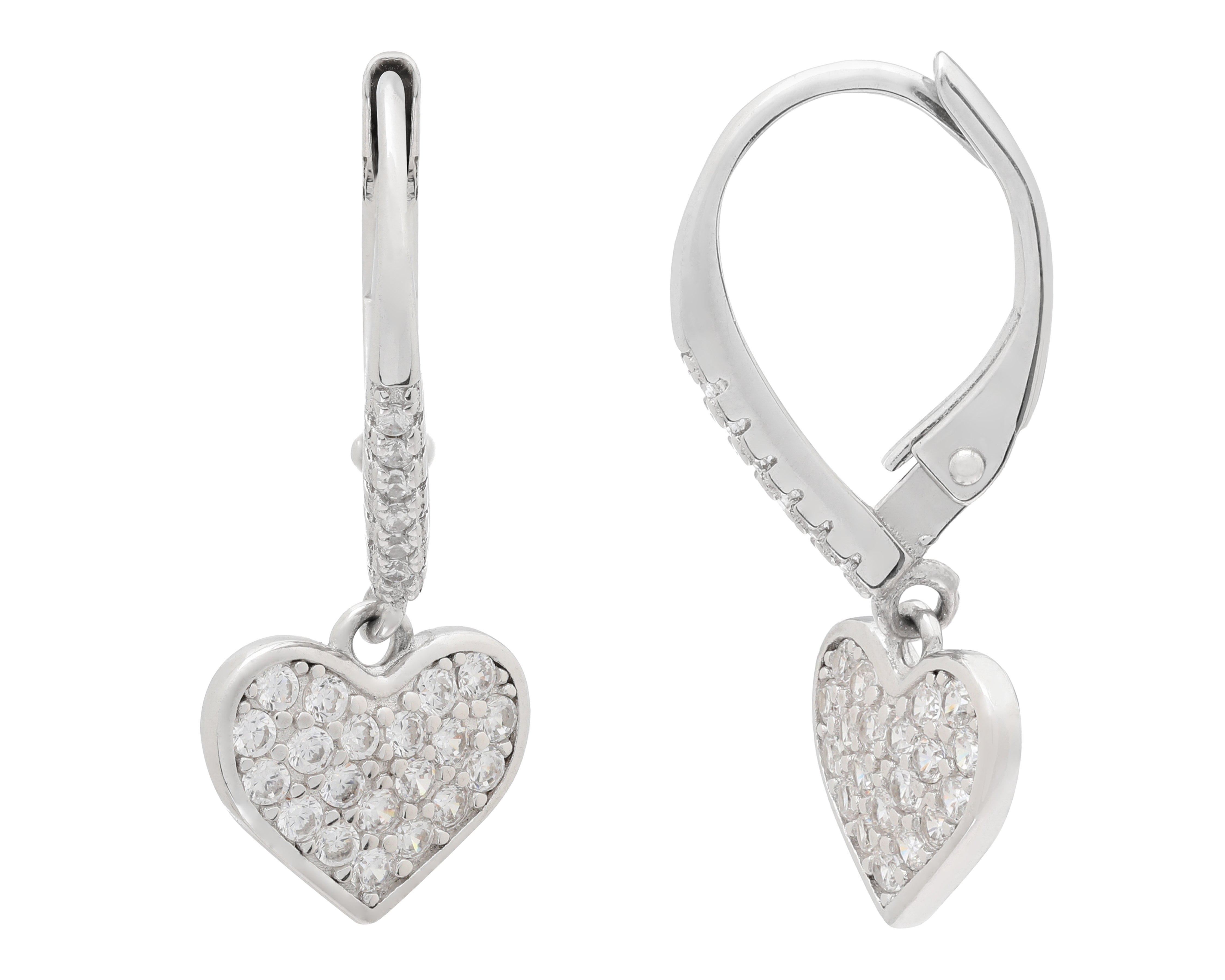 Foto 2 pulgar | Foto 1 | Aretes de Corazón de Plata Sahara