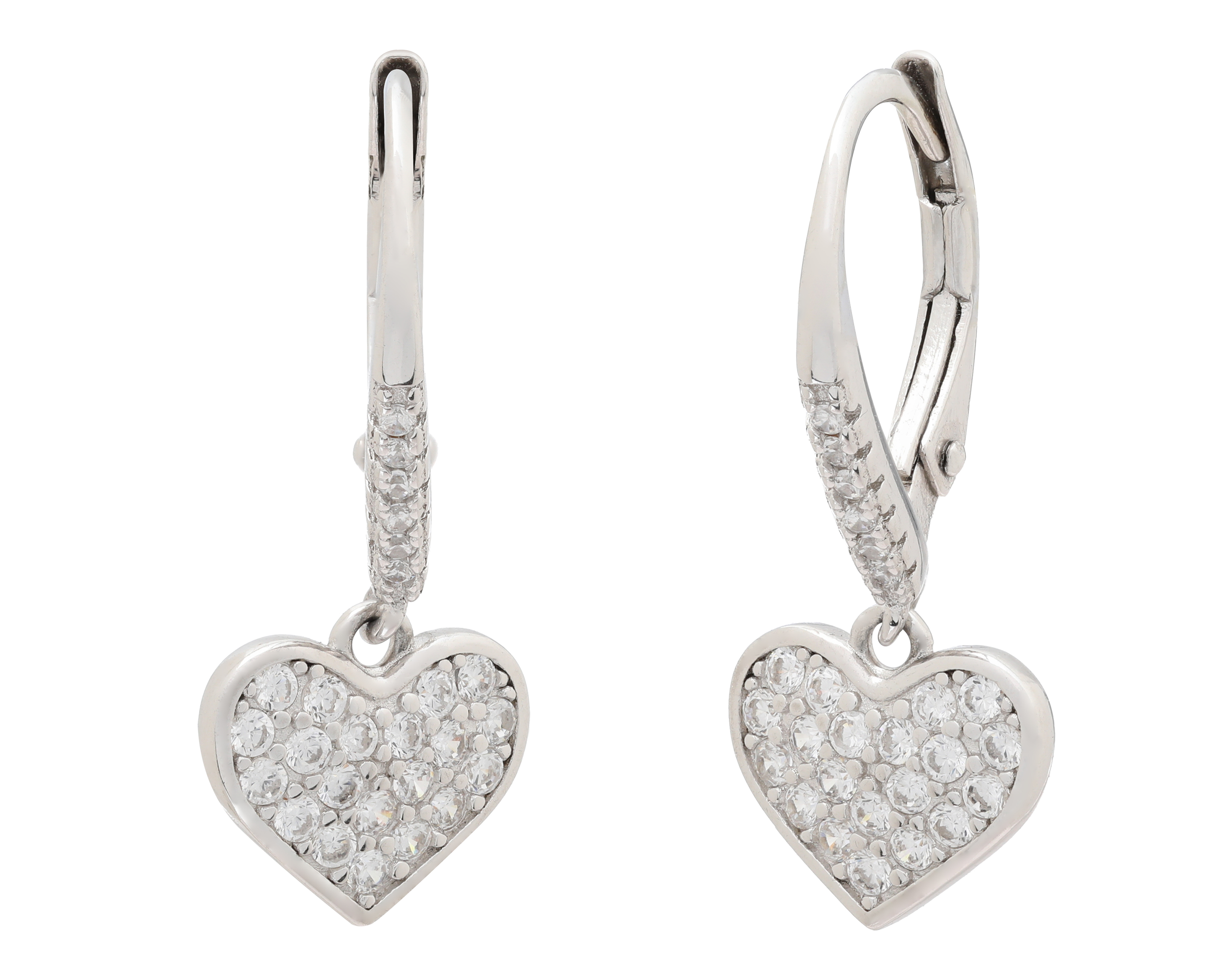 Foto 3 pulgar | Foto 2 | Aretes de Corazón de Plata Sahara