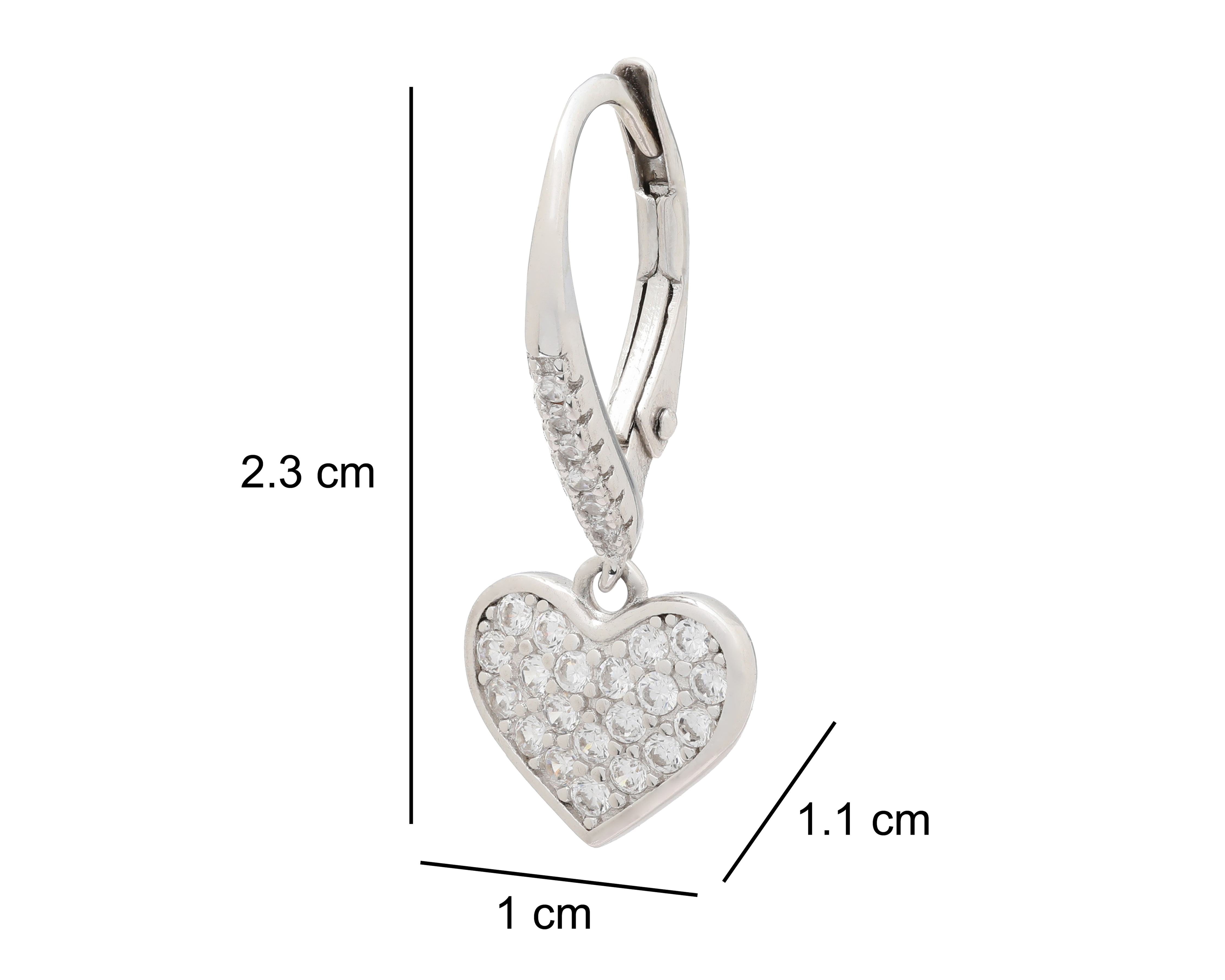 Foto 3 | Foto 4 | Aretes de Corazón de Plata Sahara