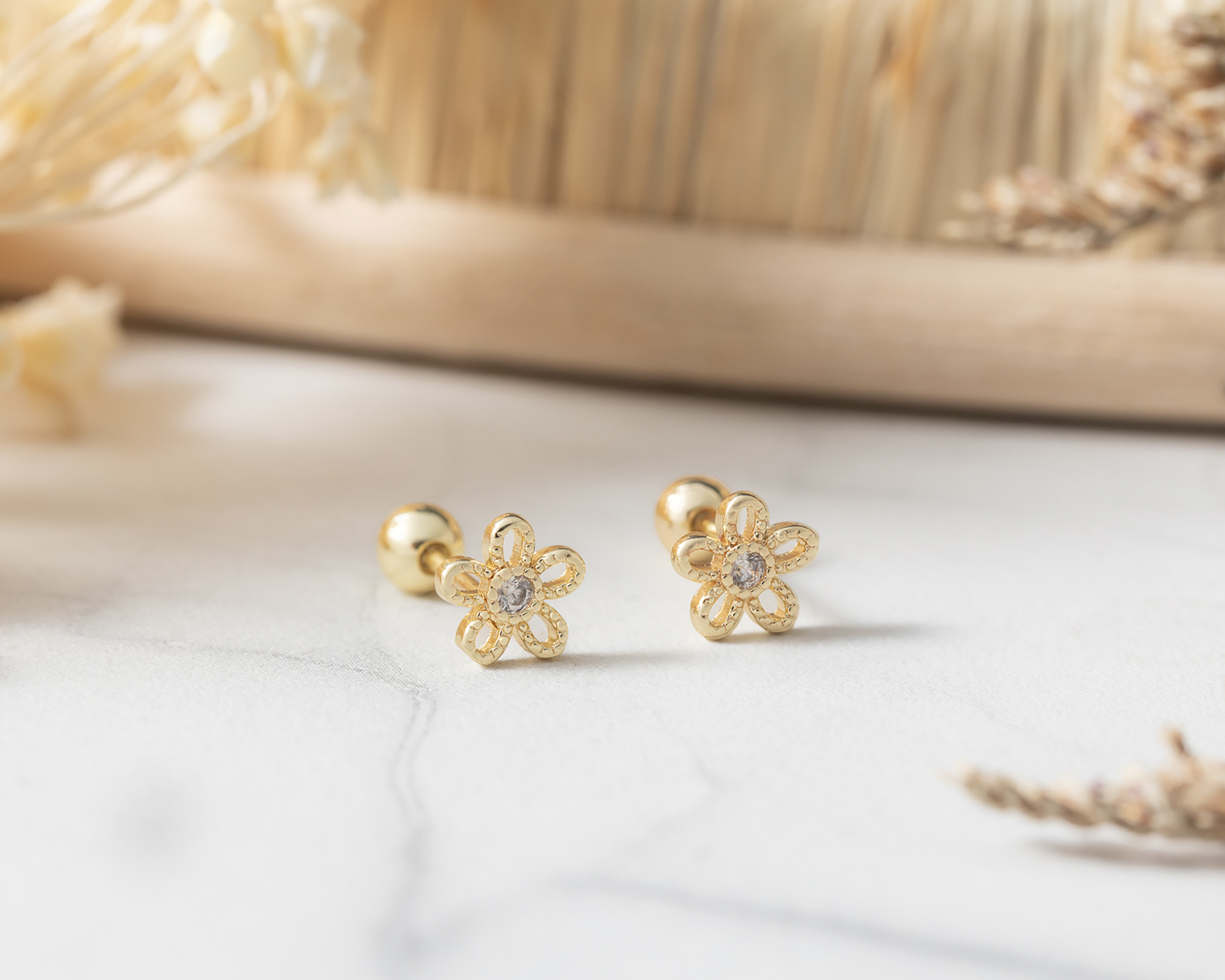Foto 4 | Foto 4 | Broqueles de Chapa de Oro 18K Sentimientos