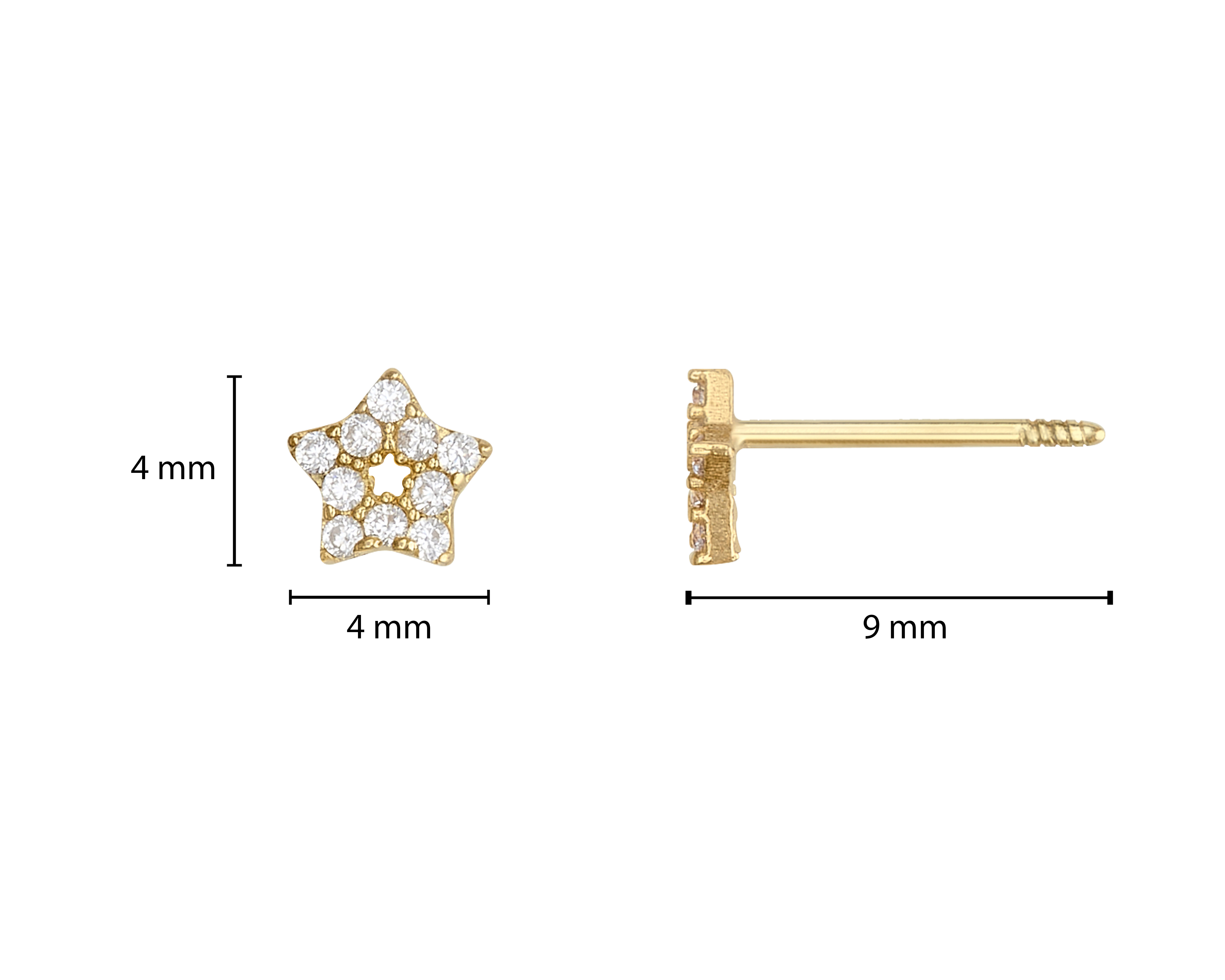 Foto 6 | Foto 6 | Broqueles Estrella de Oro 10K Baby Colors