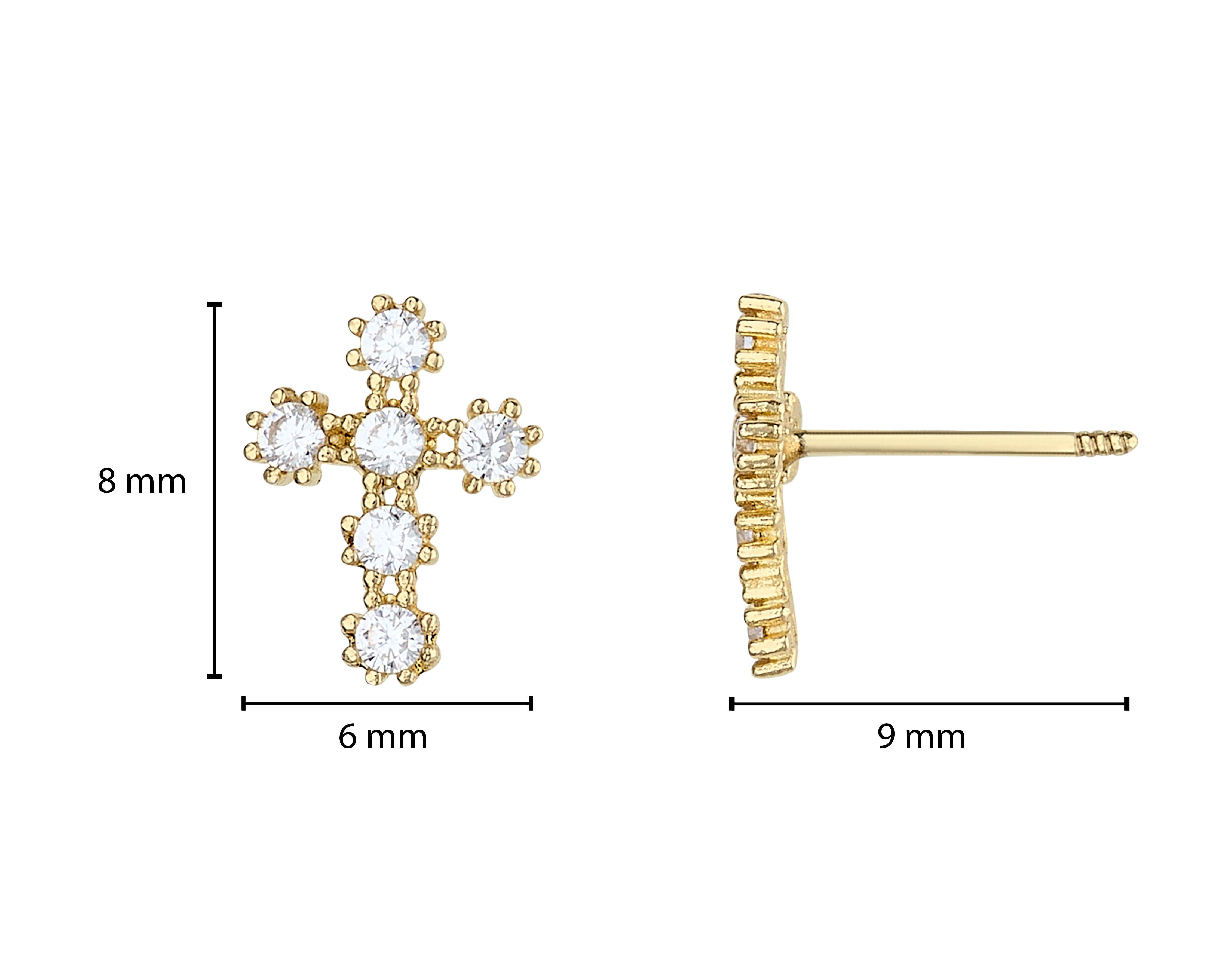 Foto 6 | Foto 6 | Broqueles Cruz de Oro 10k Sabelli