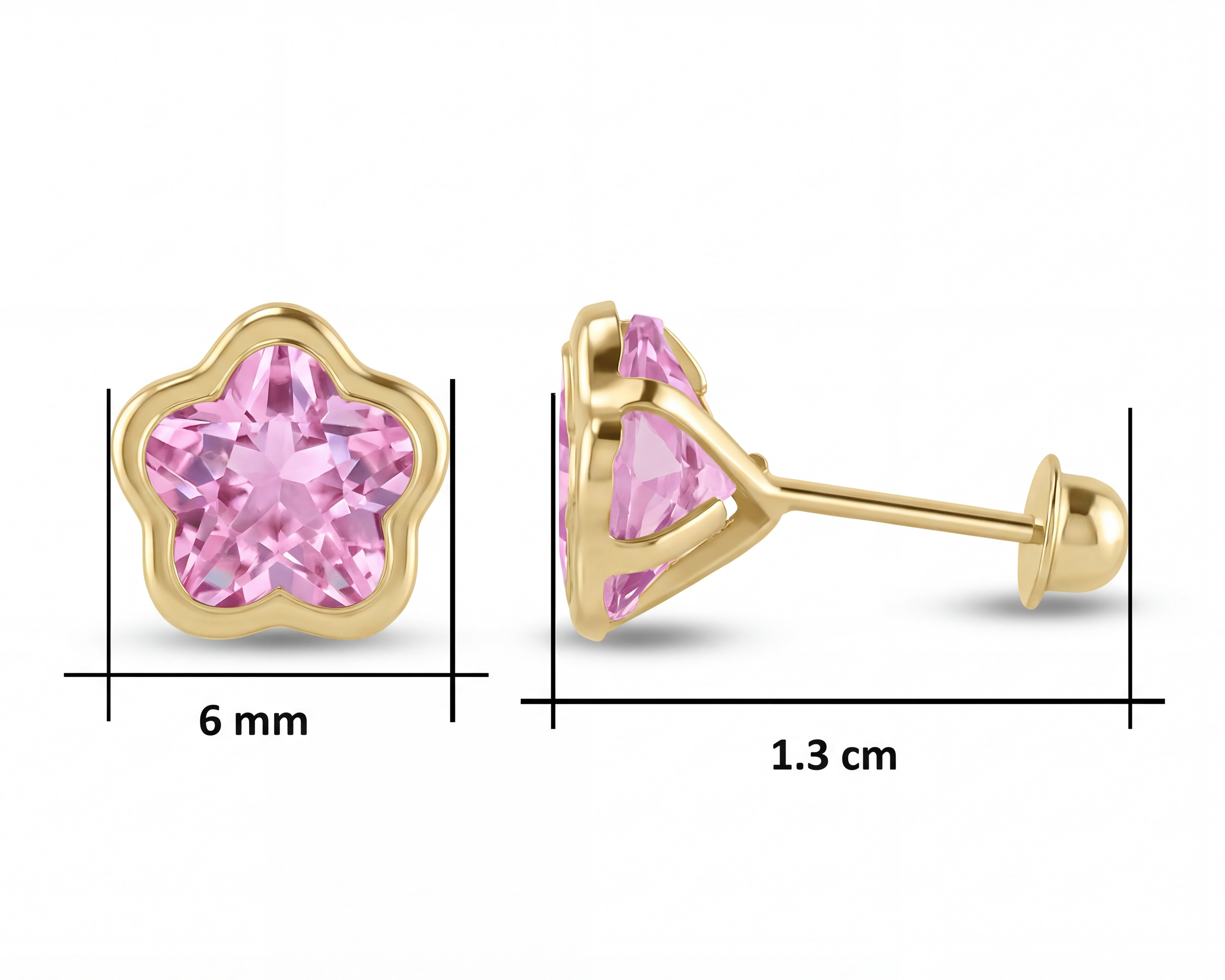 Foto 7 pulgar | Foto 6 | Broqueles Rosa de Oro 10k Sentimientos