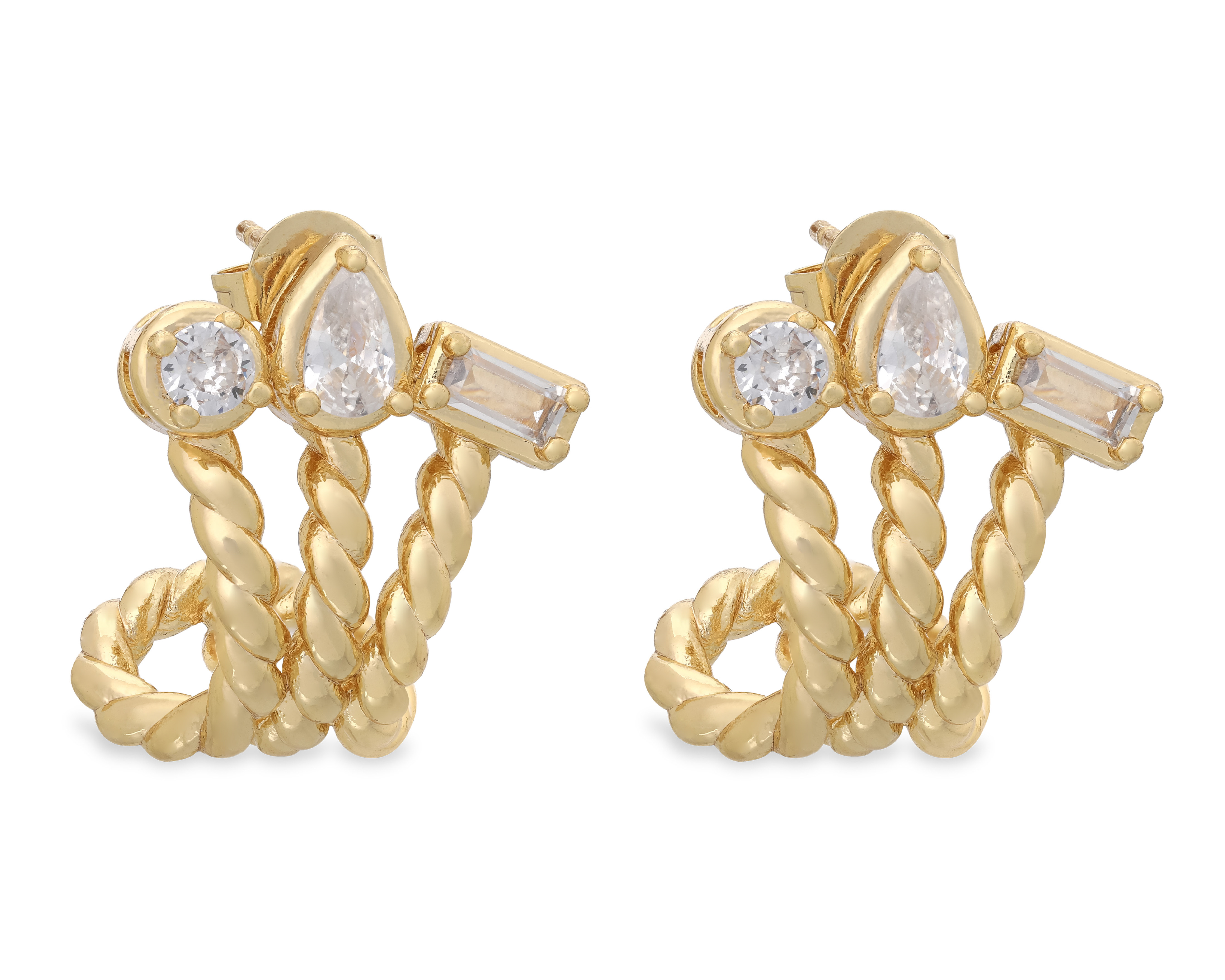 Foto 2 | Foto 2 | Aretes Cuff de Chapa de Oro 18K Steeltime