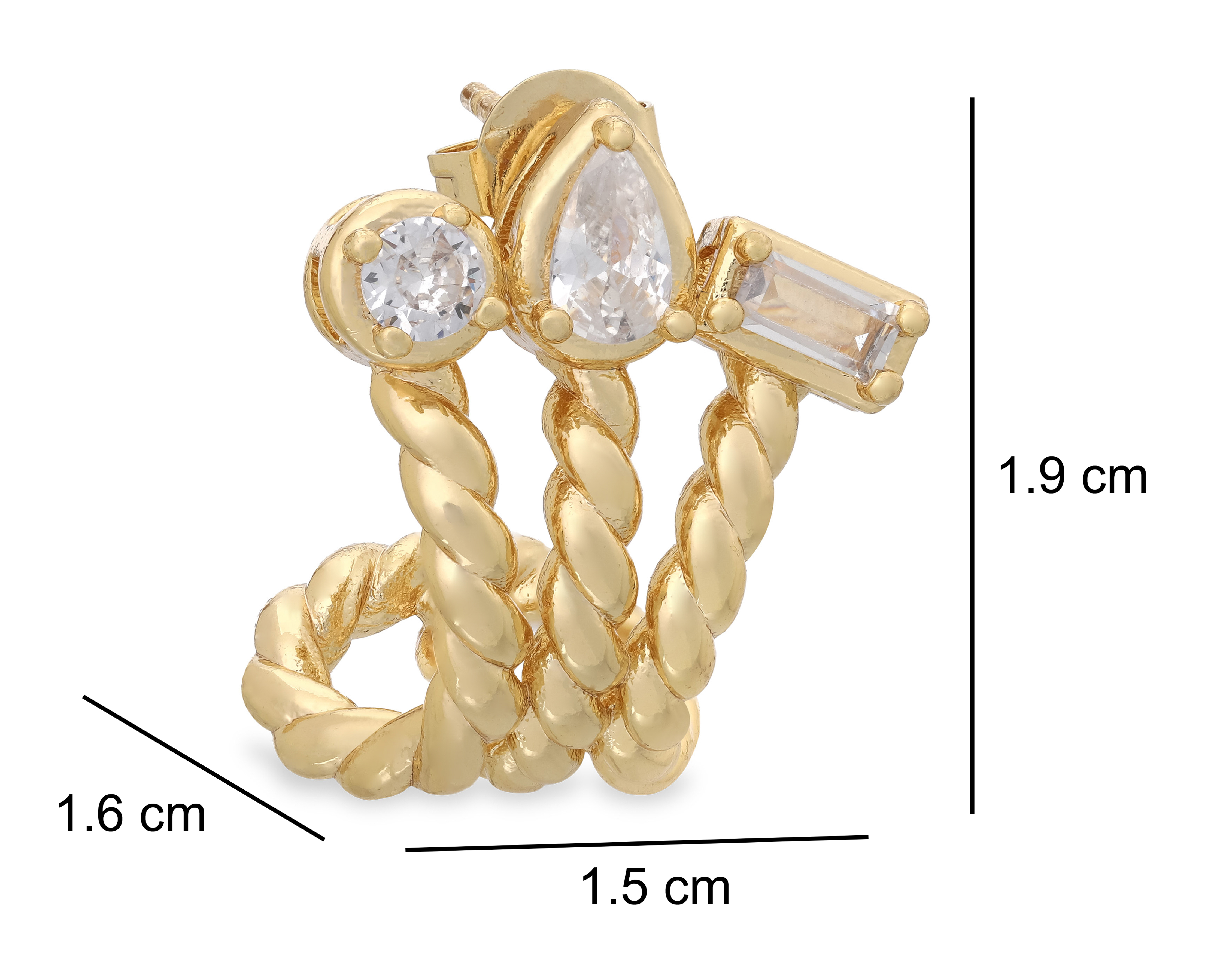 Foto 4 | Foto 4 | Aretes Cuff de Chapa de Oro 18K Steeltime