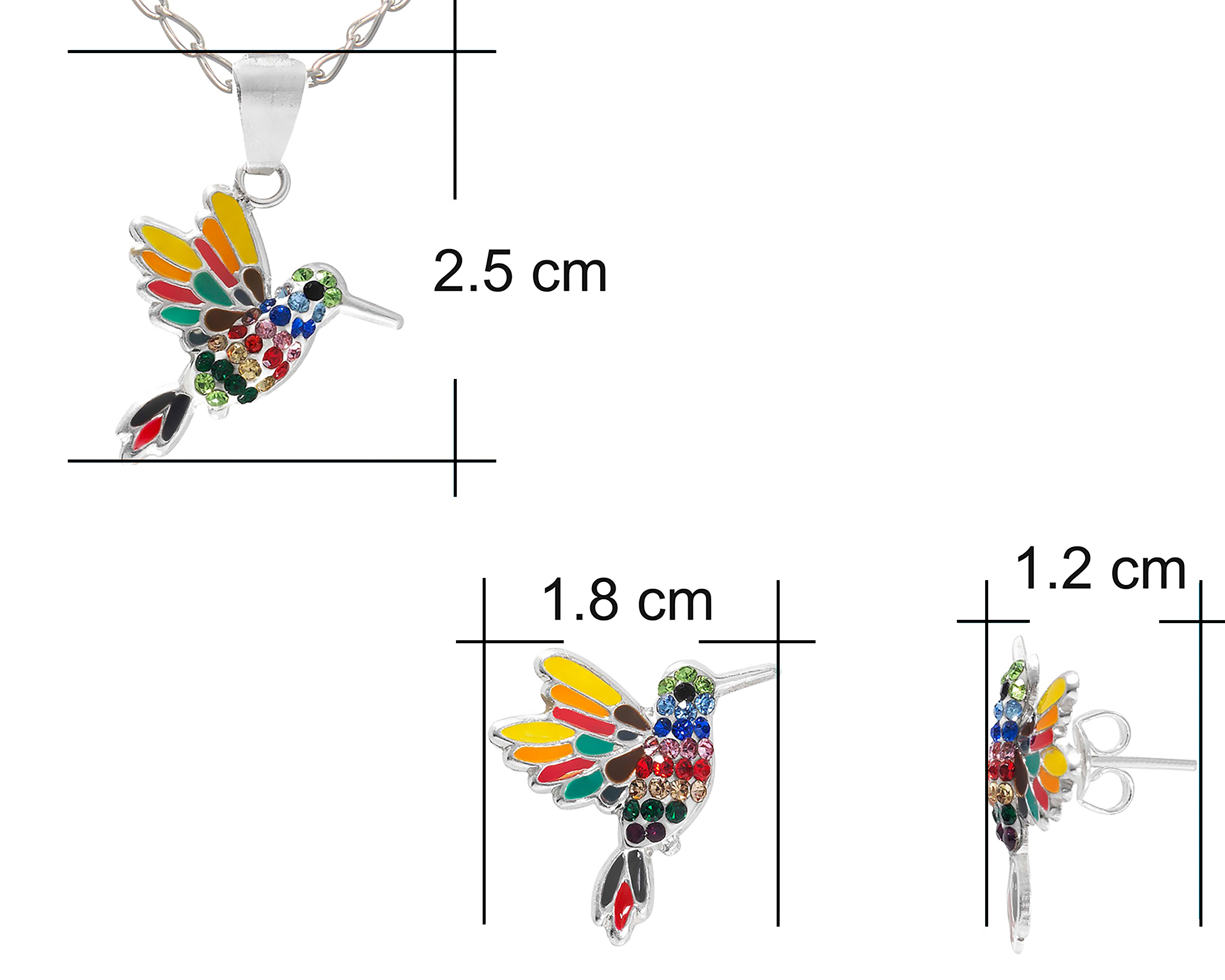 Foto 10 pulgar | Foto 9 | Collar y Aretes de Plata Sentimientos 2 Piezas