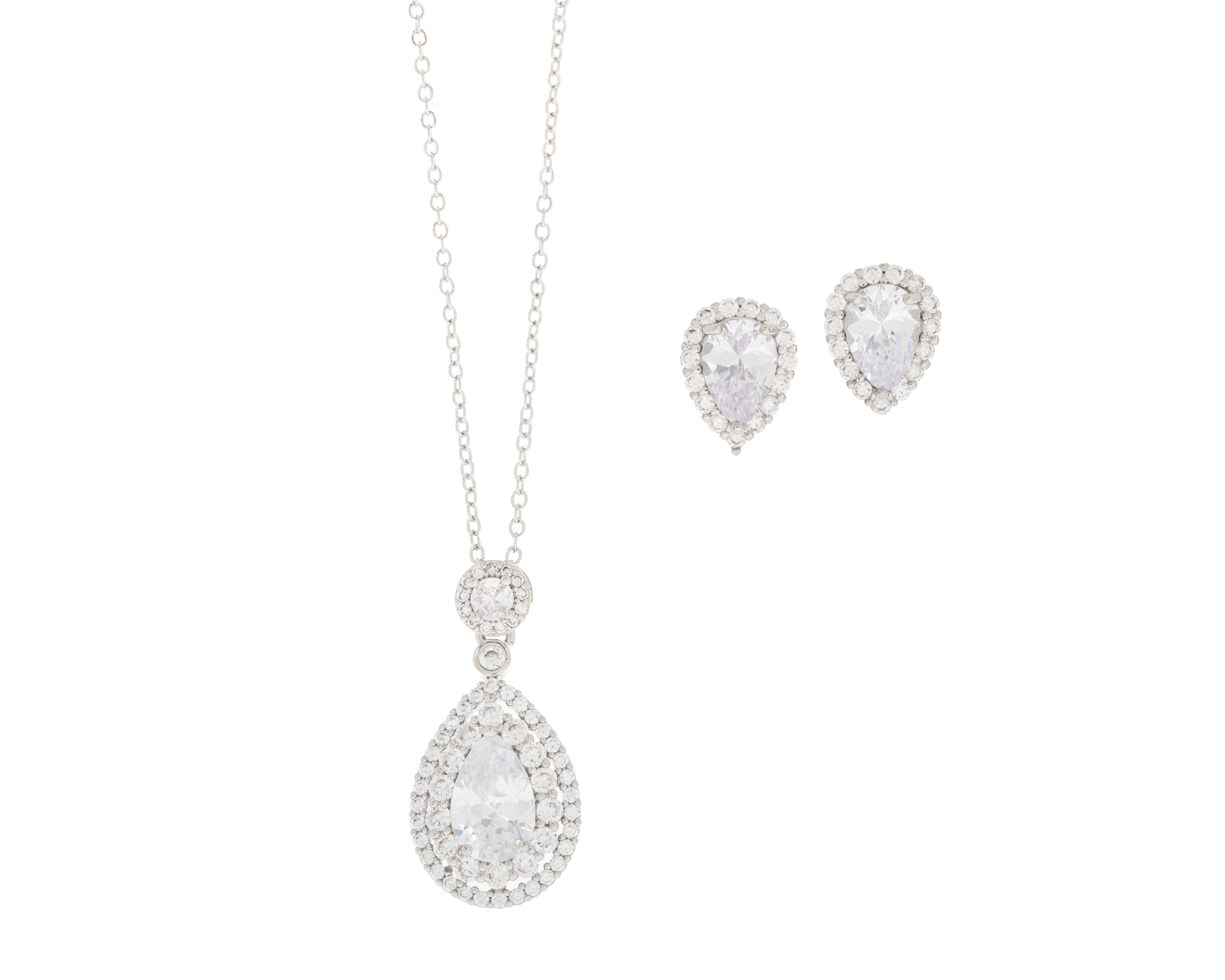 Foto 1 | Foto 1 | Collar y Aretes de Chapa de Oro 18k Steeltime 2 Piezas