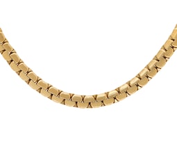 Cadena de Acero Inoxidable con Chapa de Oro 18k Steeltime