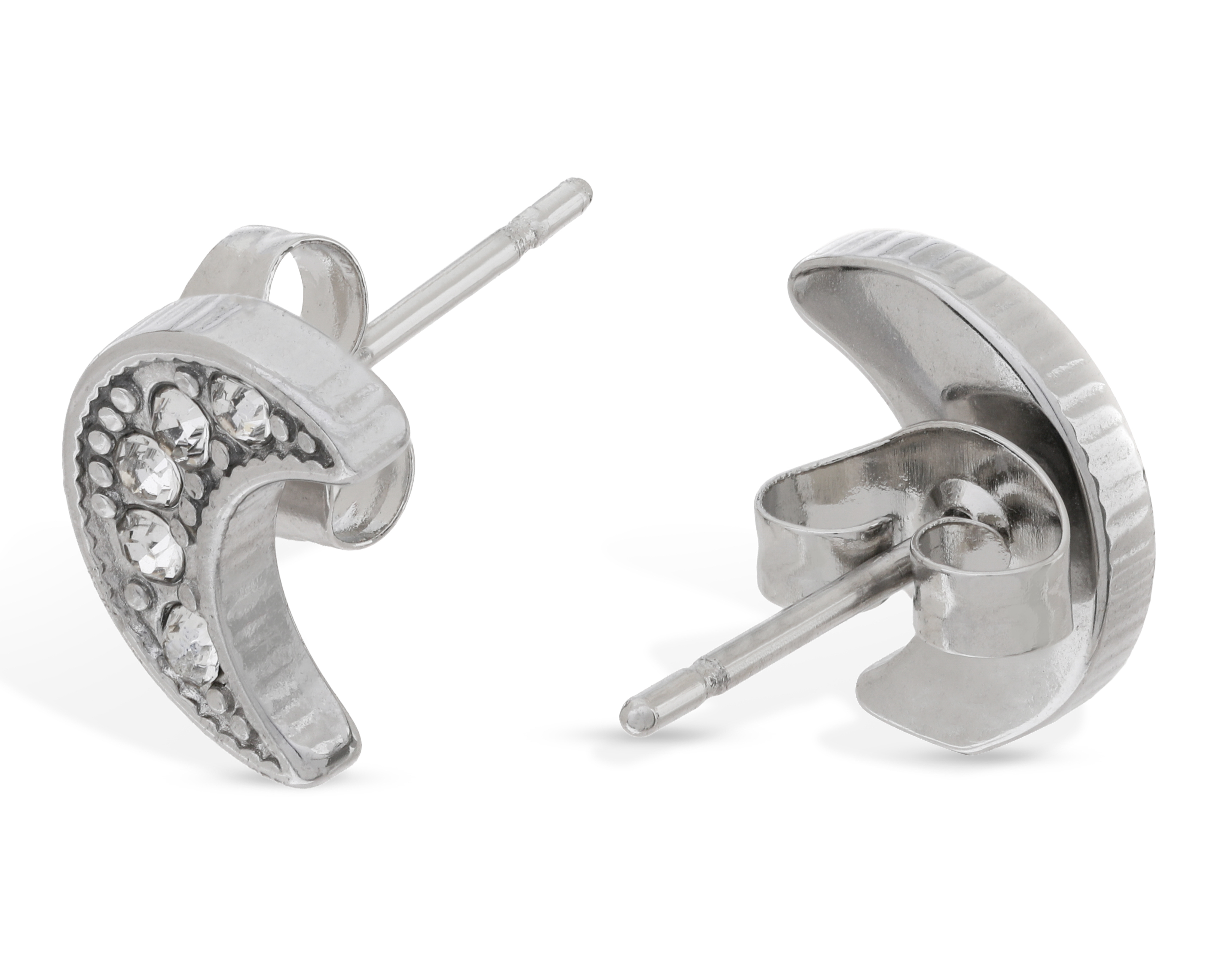 Foto 3 pulgar | Foto 2 | Aretes de Luna de Acero Inoxidable Allu Jewelry