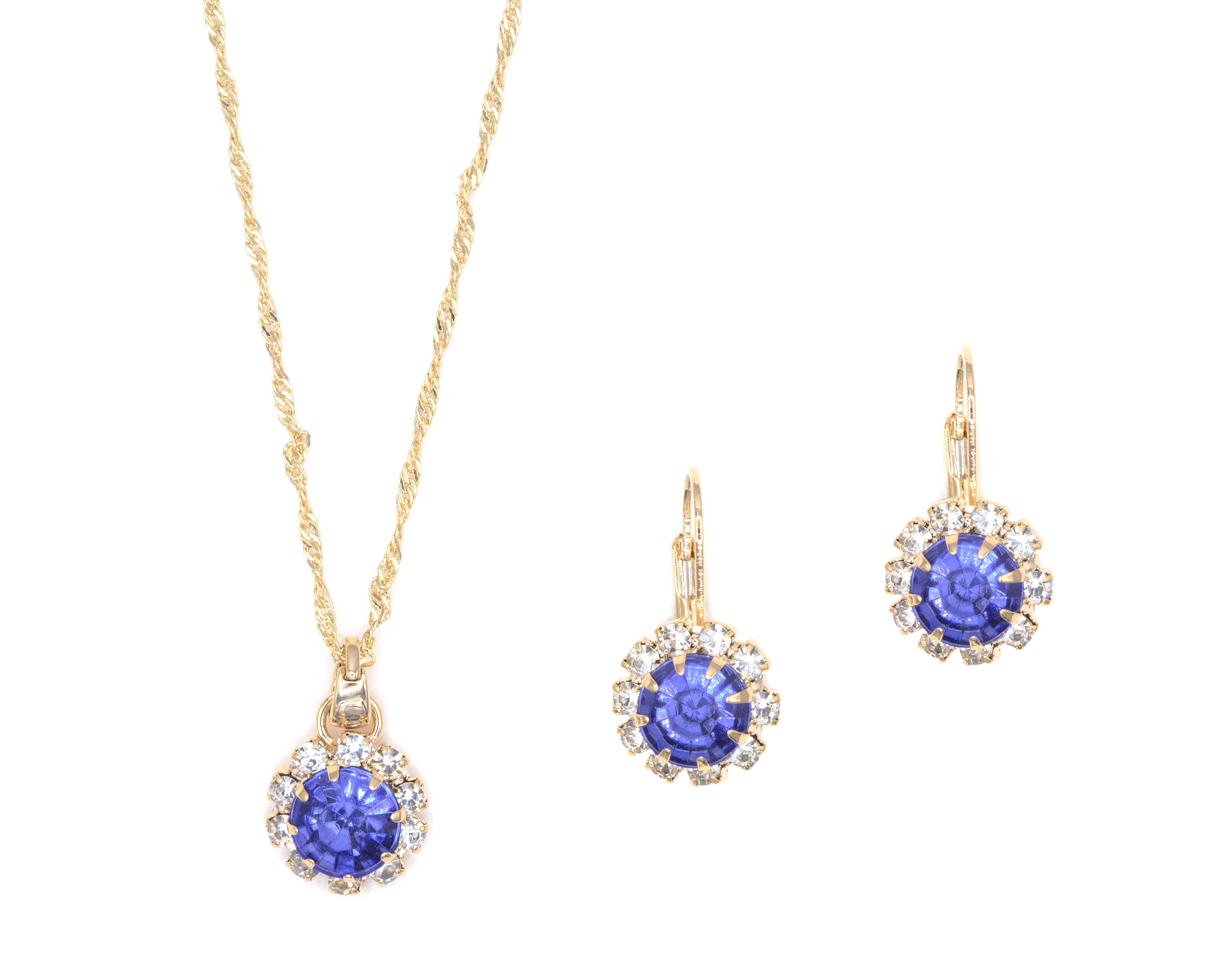 Collar y Aretes de Chapa de Oro 18K Petra 2 Piezas