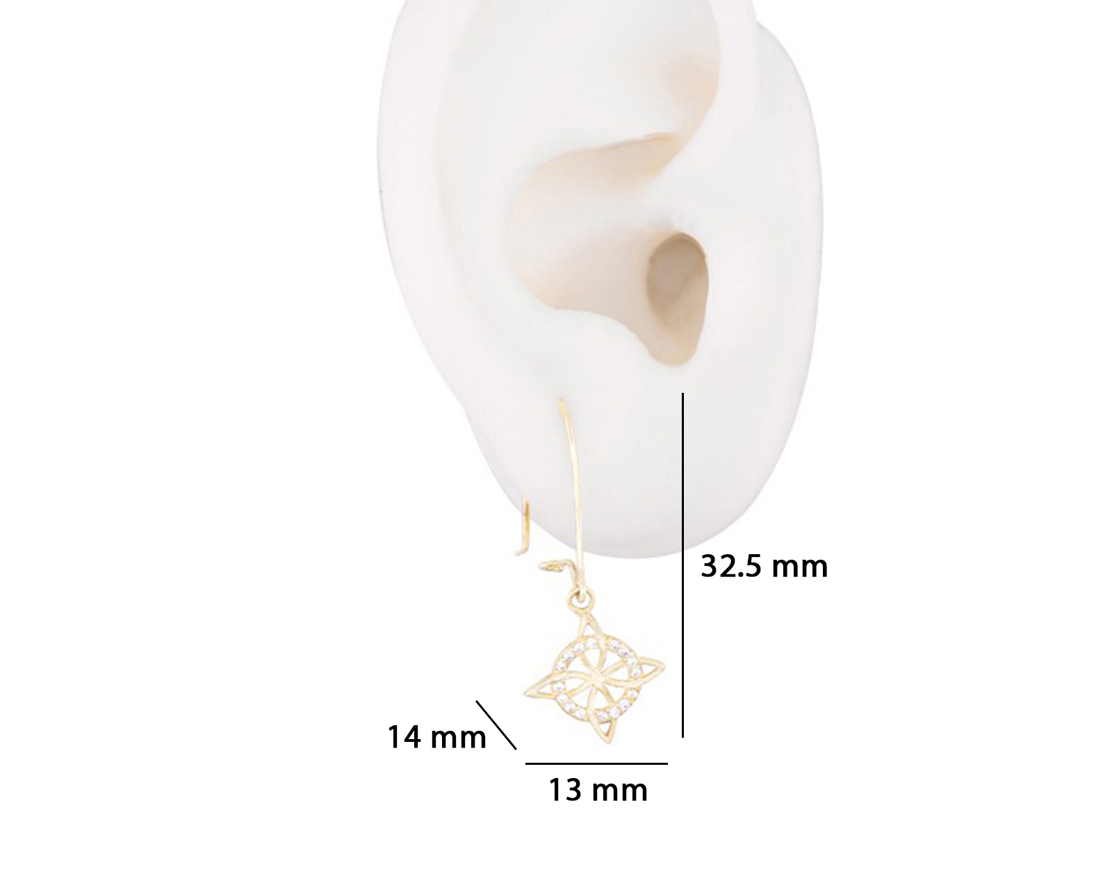 Foto 5 | Foto 5 | Aretes Nudo de Bruja de Oro 10K Divkuo