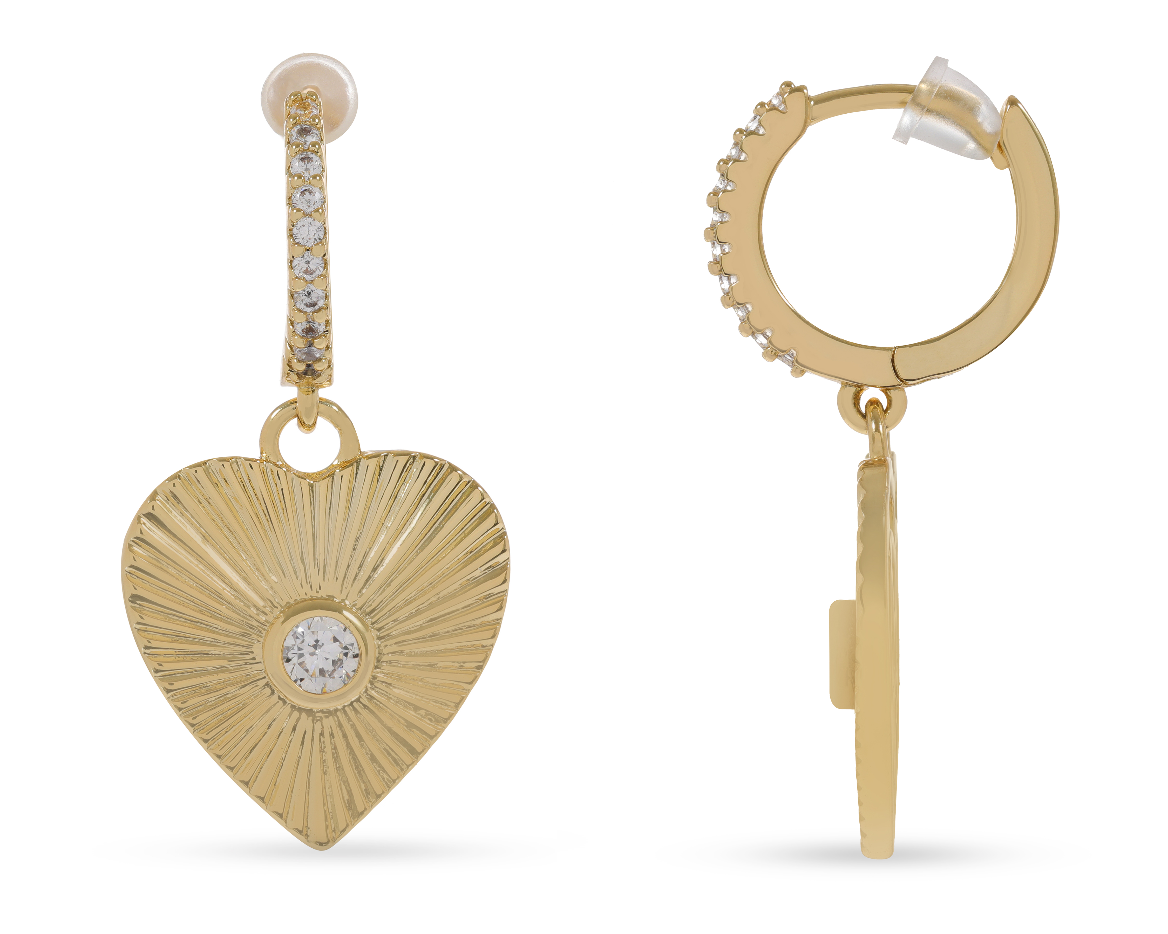 Aretes Corazón de Chapa de Oro 14k By Adina Eden