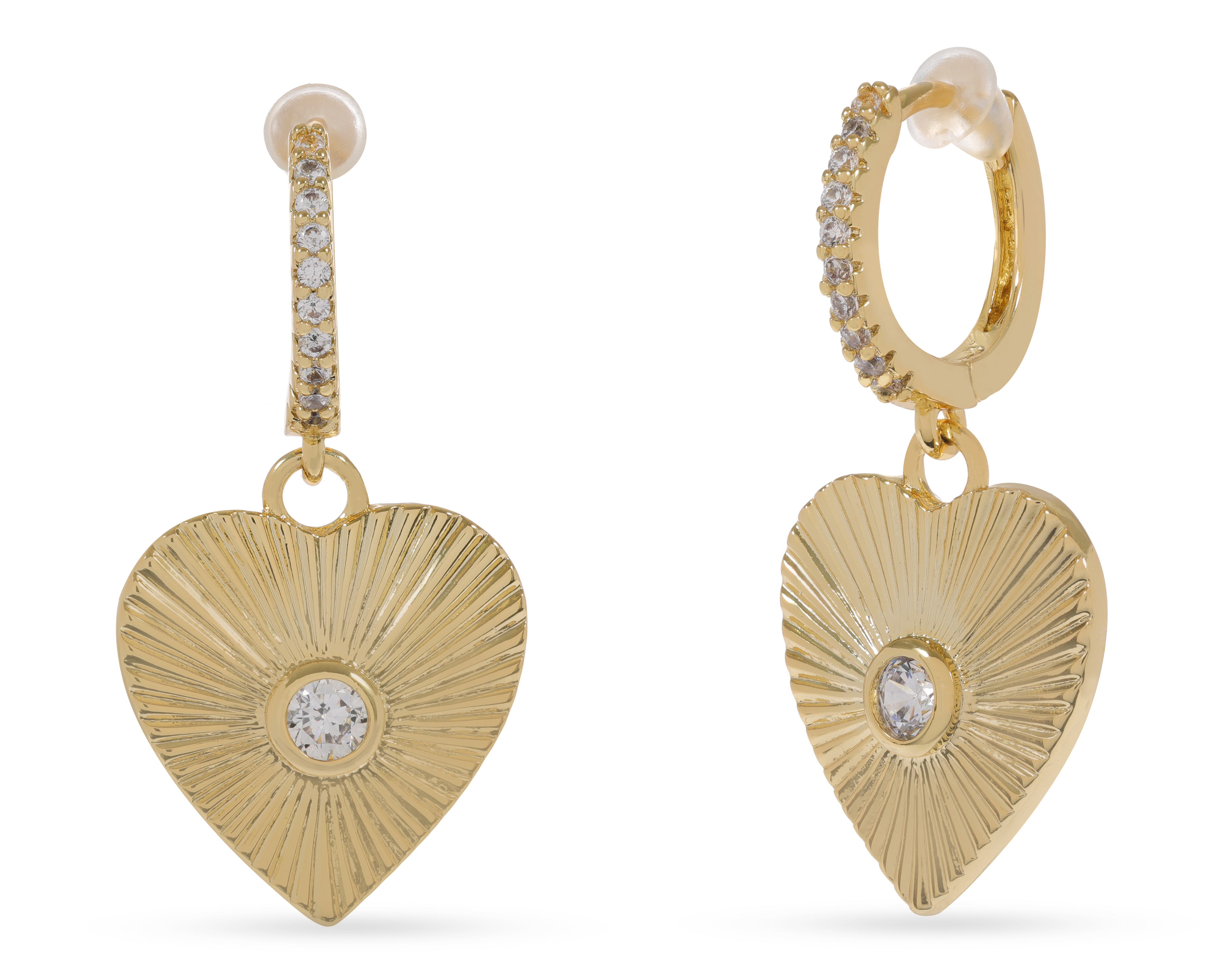 Foto 2 | Foto 2 | Aretes Corazón de Chapa de Oro 14k By Adina Eden