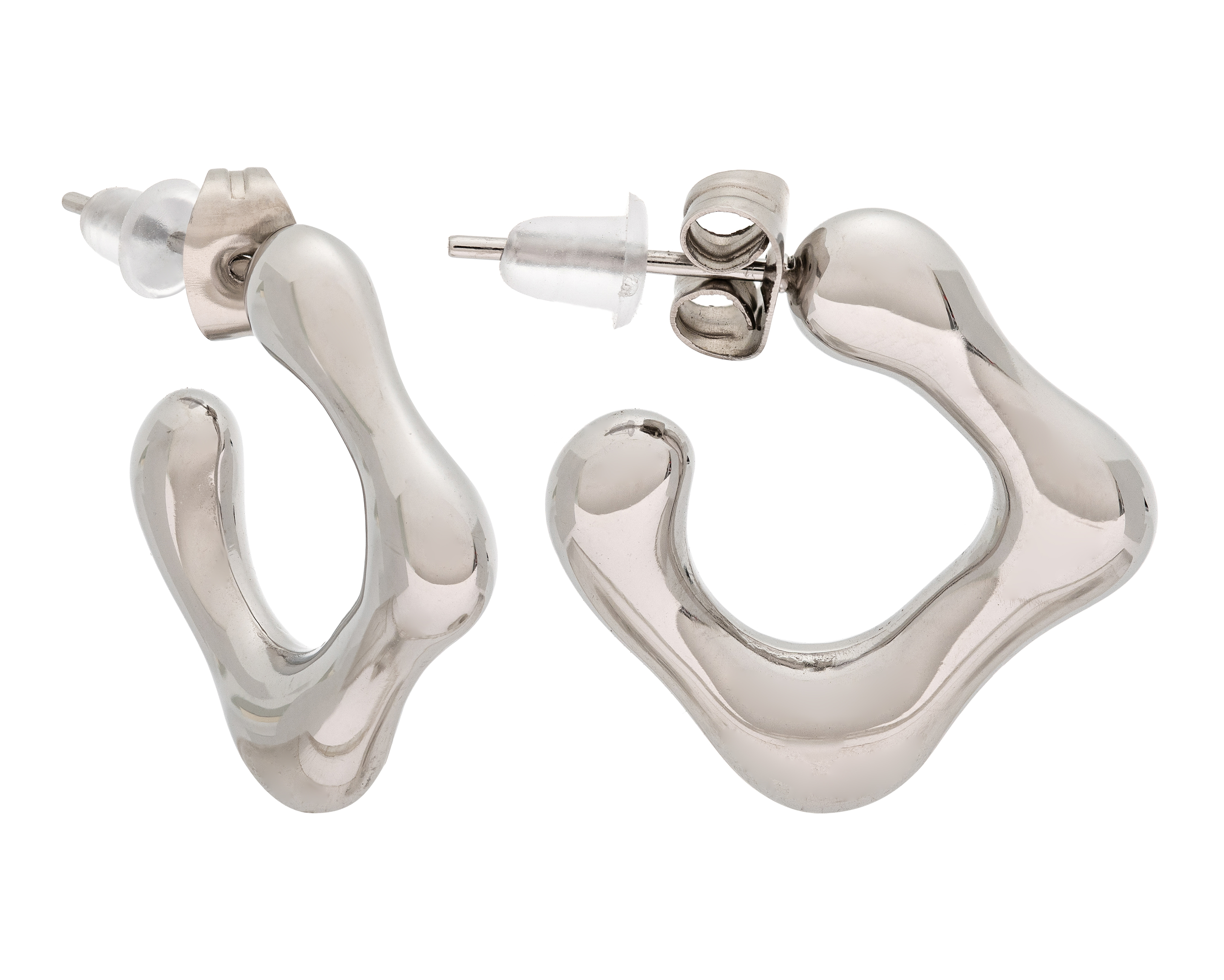 Foto 2 pulgar | Foto 1 | Aretes de Acero Inoxidable Strona