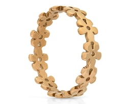 Anillo Flores Chapa de Oro 18k Fun Jewelry Talla 8