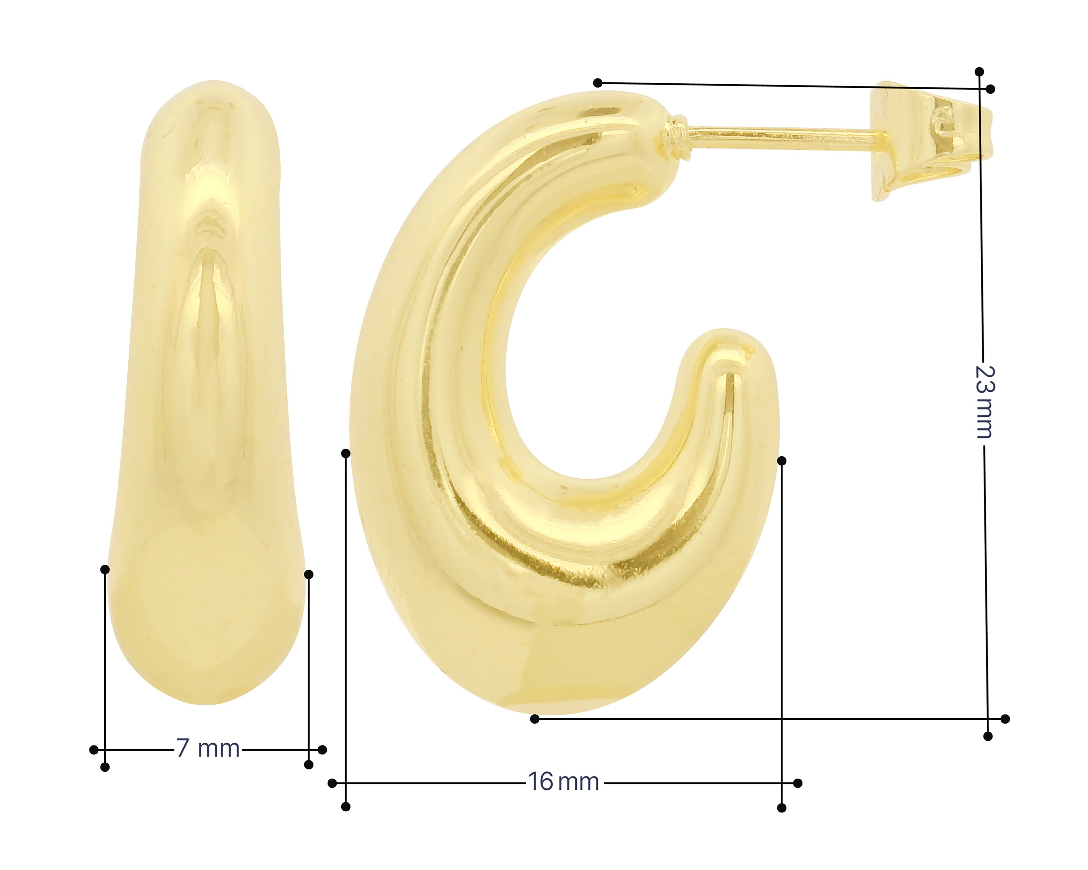 Foto 6 pulgar | Foto 5 | Aretes de Chapa de Oro 18K Sentimientos