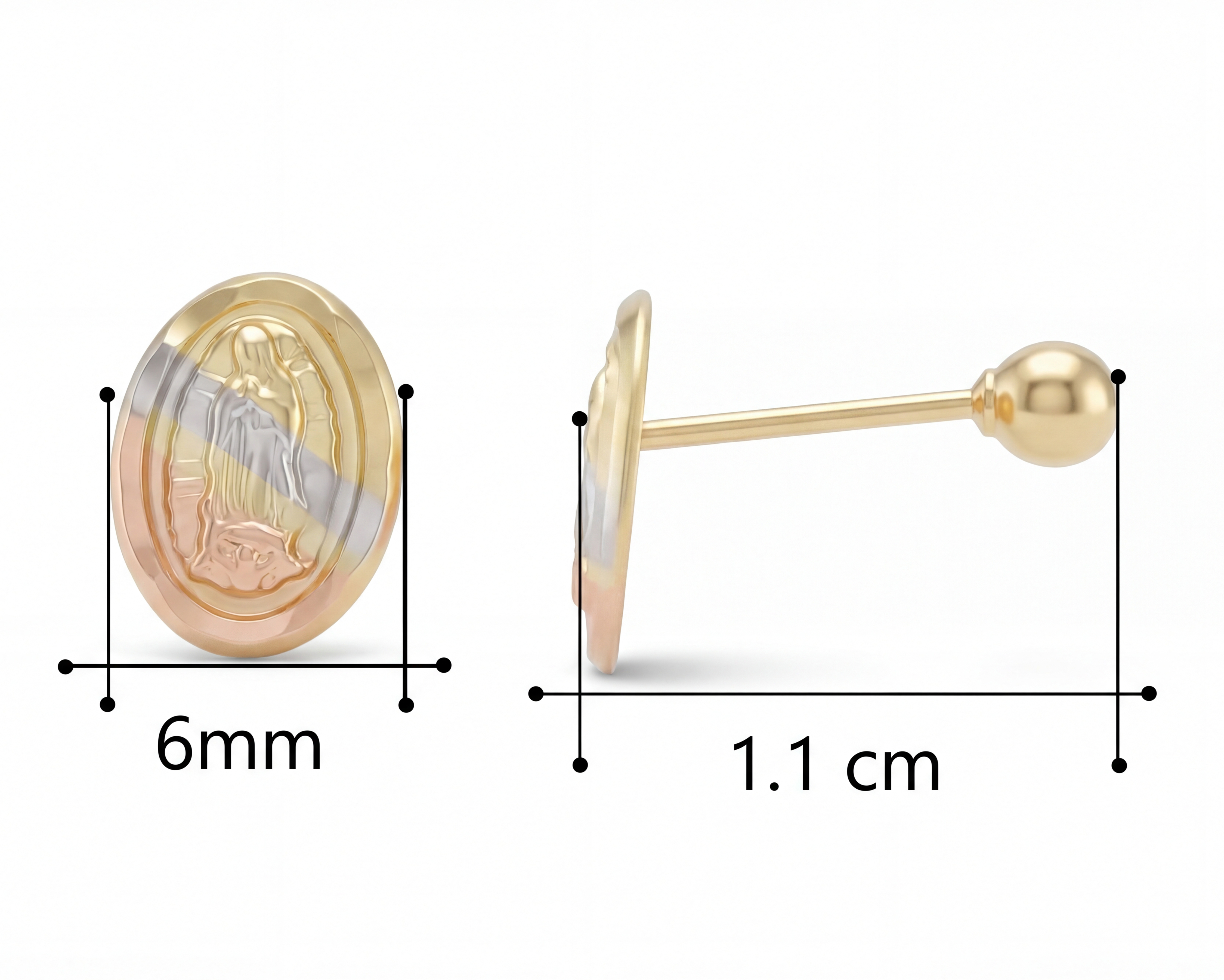 Foto 5 | Foto 5 | Broqueles de Oro 10K Sentimientos