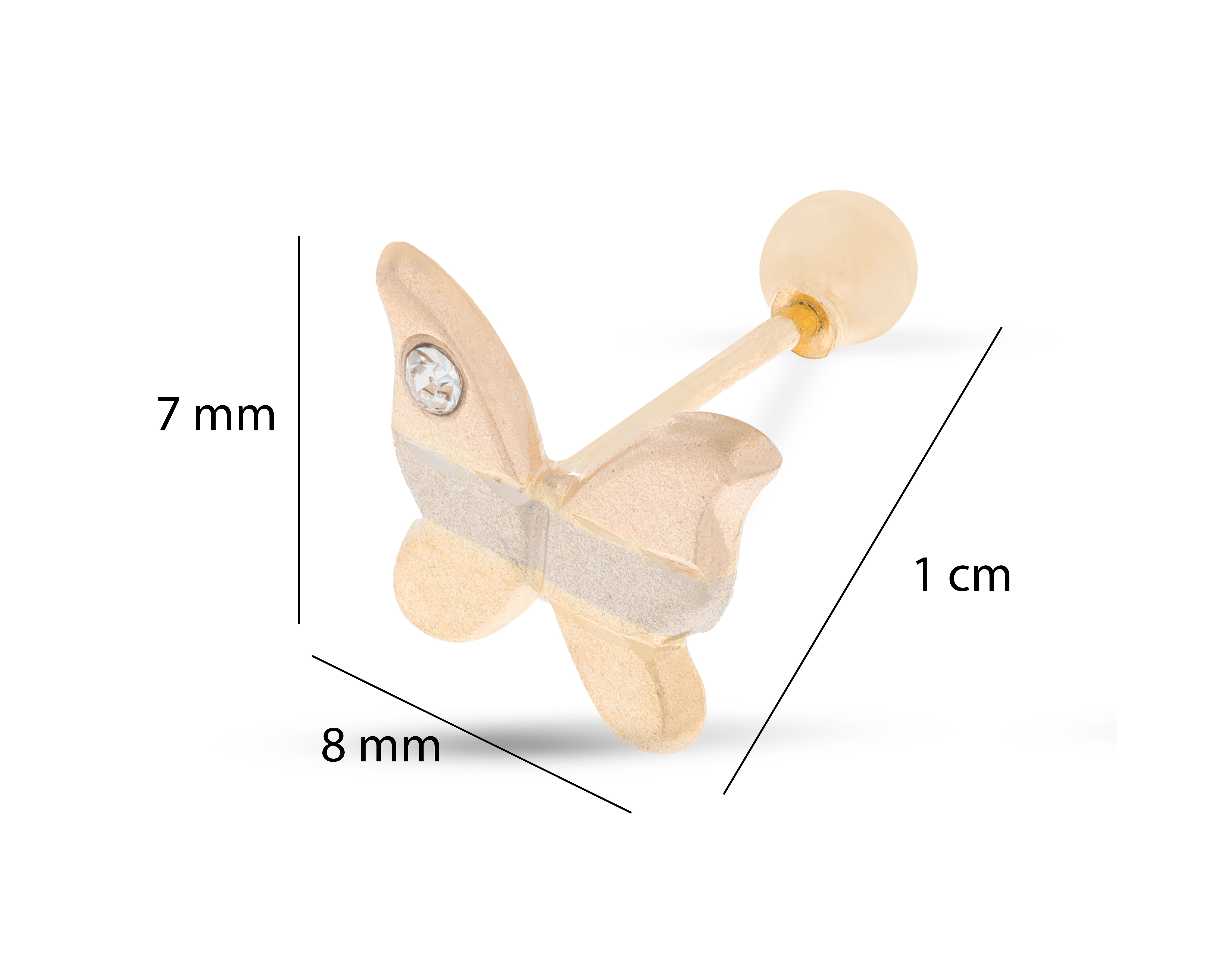 Foto 6 pulgar | Foto 5 | Broqueles Mariposa de Oro 10K Sentimientos