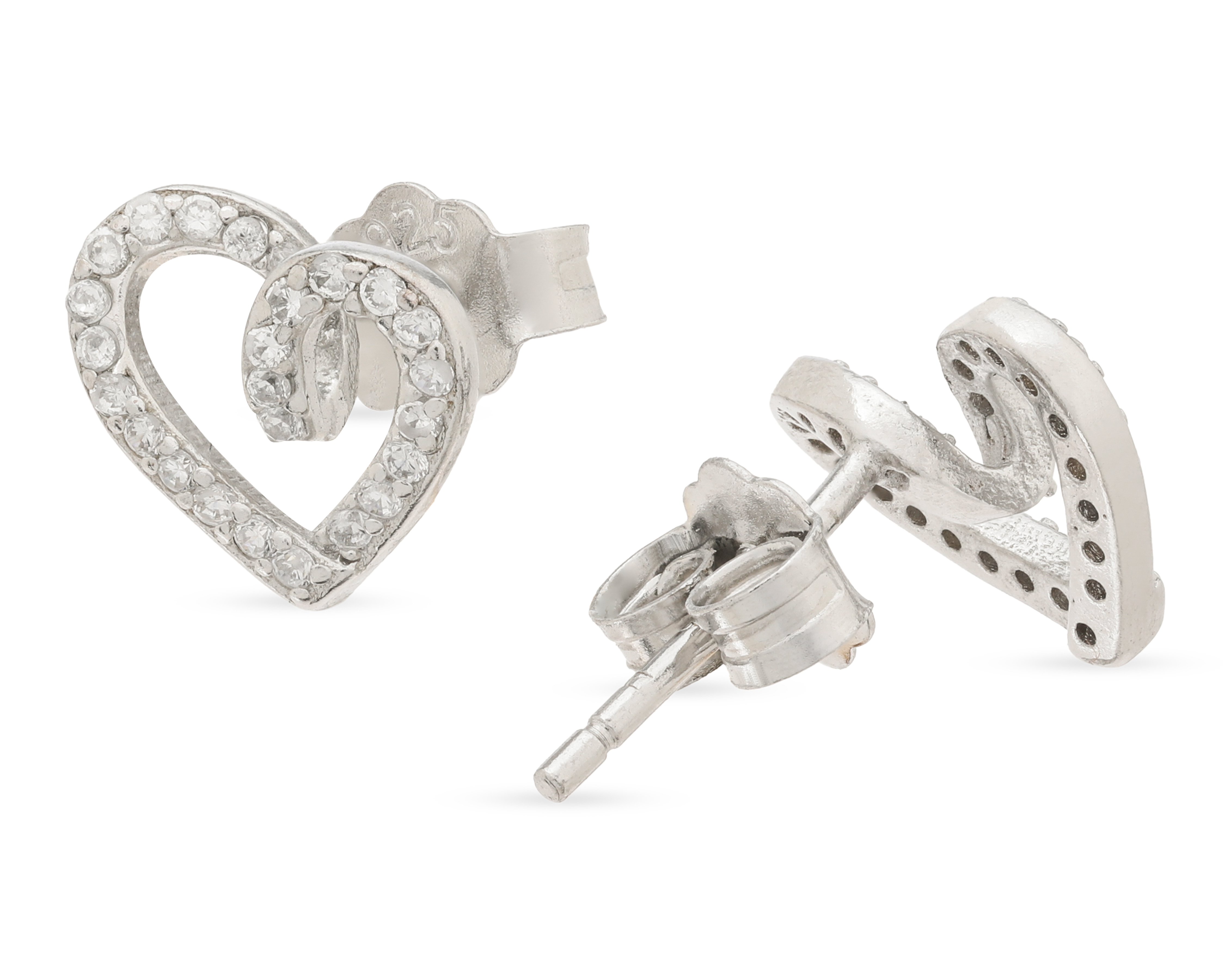 Foto 3 pulgar | Foto 2 | Aretes de Corazón de Plata