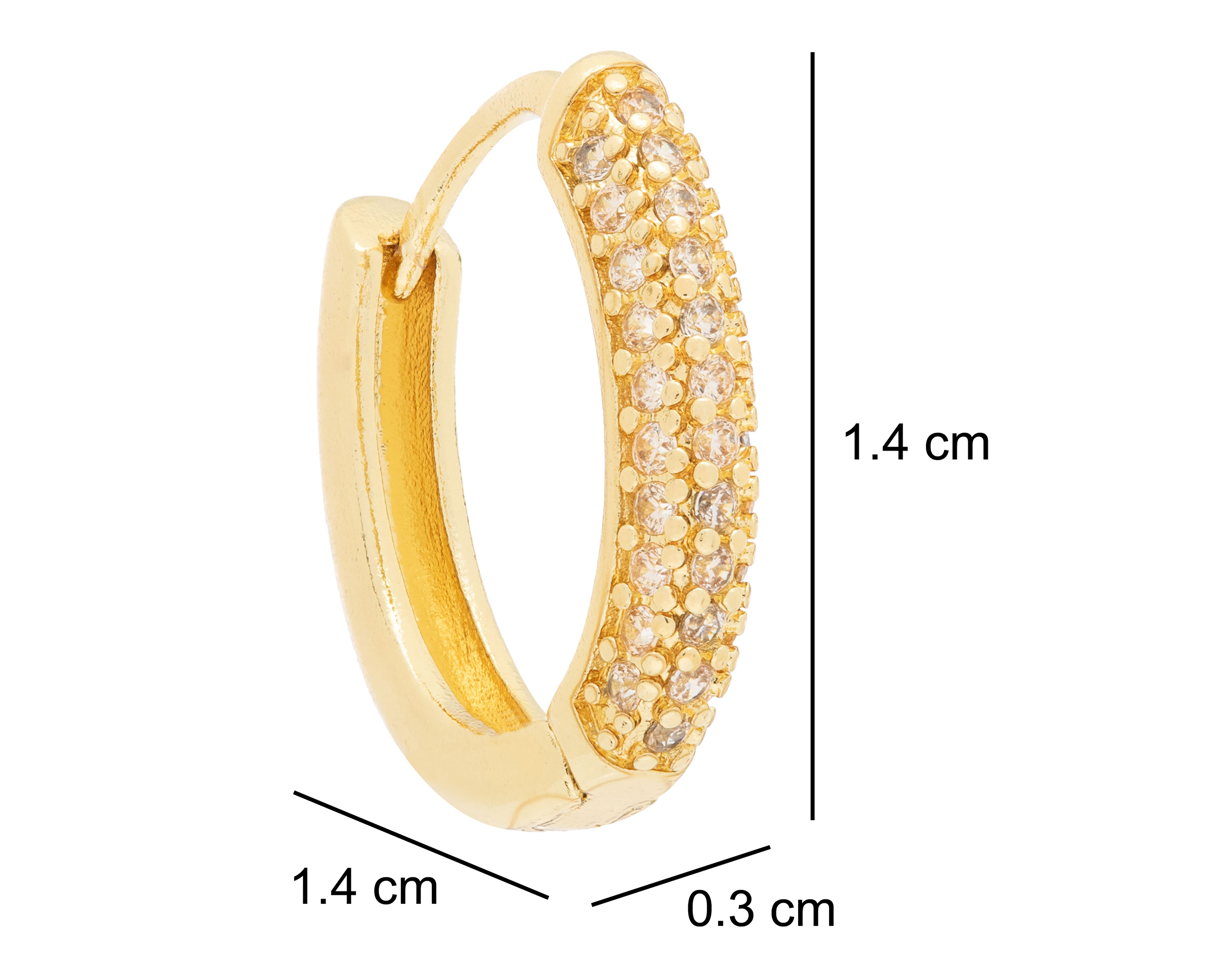 Foto 6 pulgar | Foto 5 | Aretes Chapa de Oro 18k NK