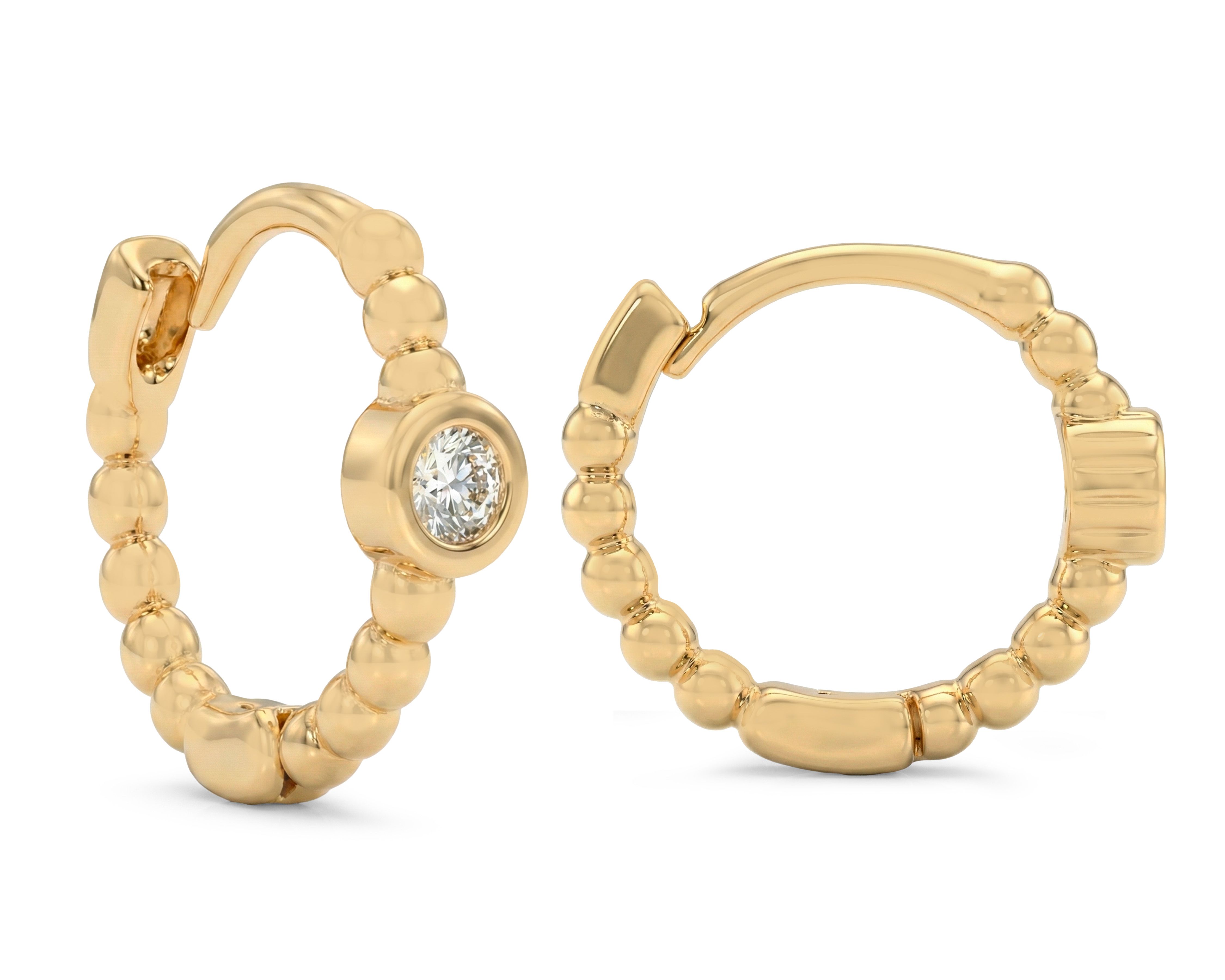 Foto 2 pulgar | Foto 1 | Arracadas de Plata con Chapa de Oro 10K