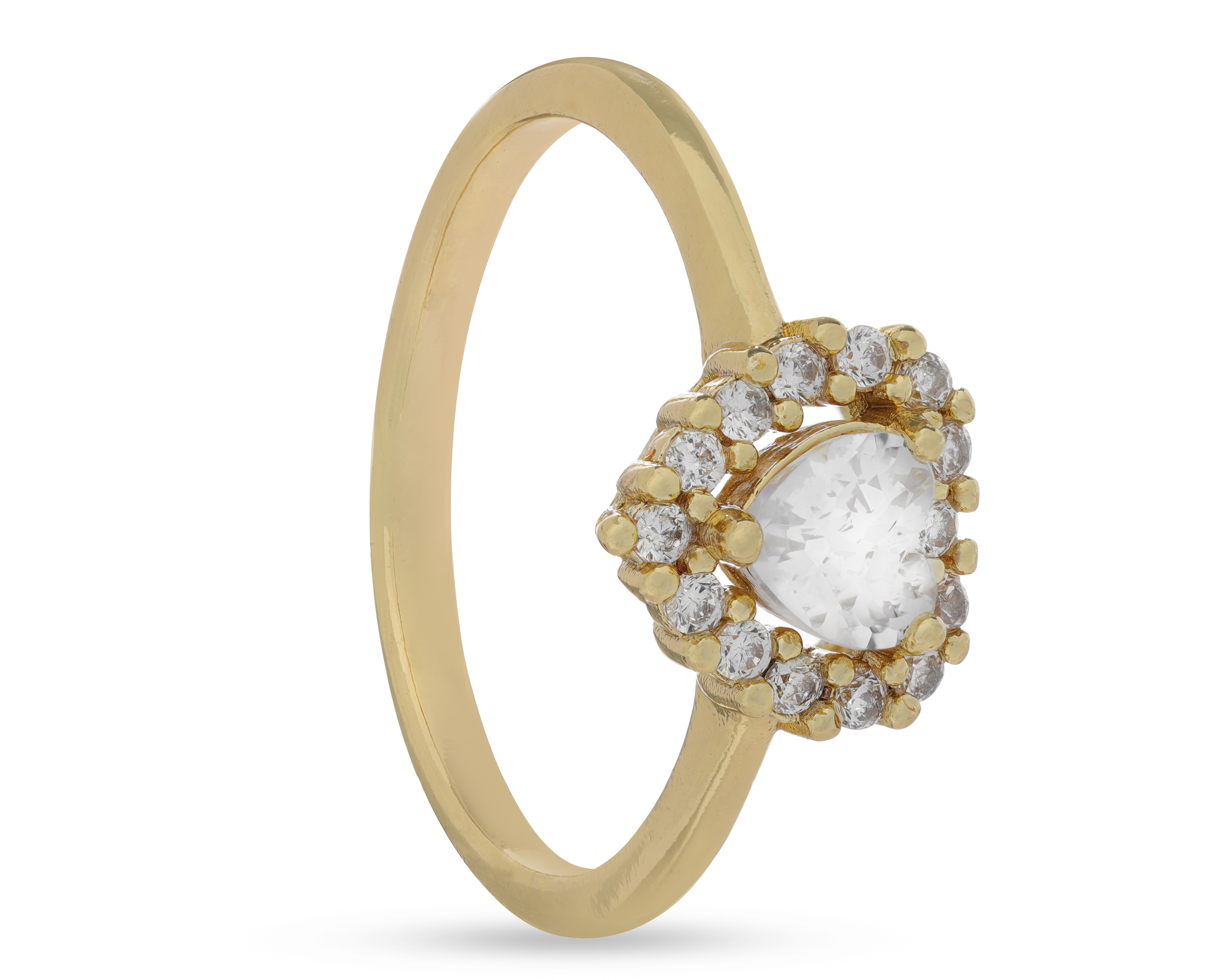 Anillo Corazón Chapa de Oro Steeltime Talla 8