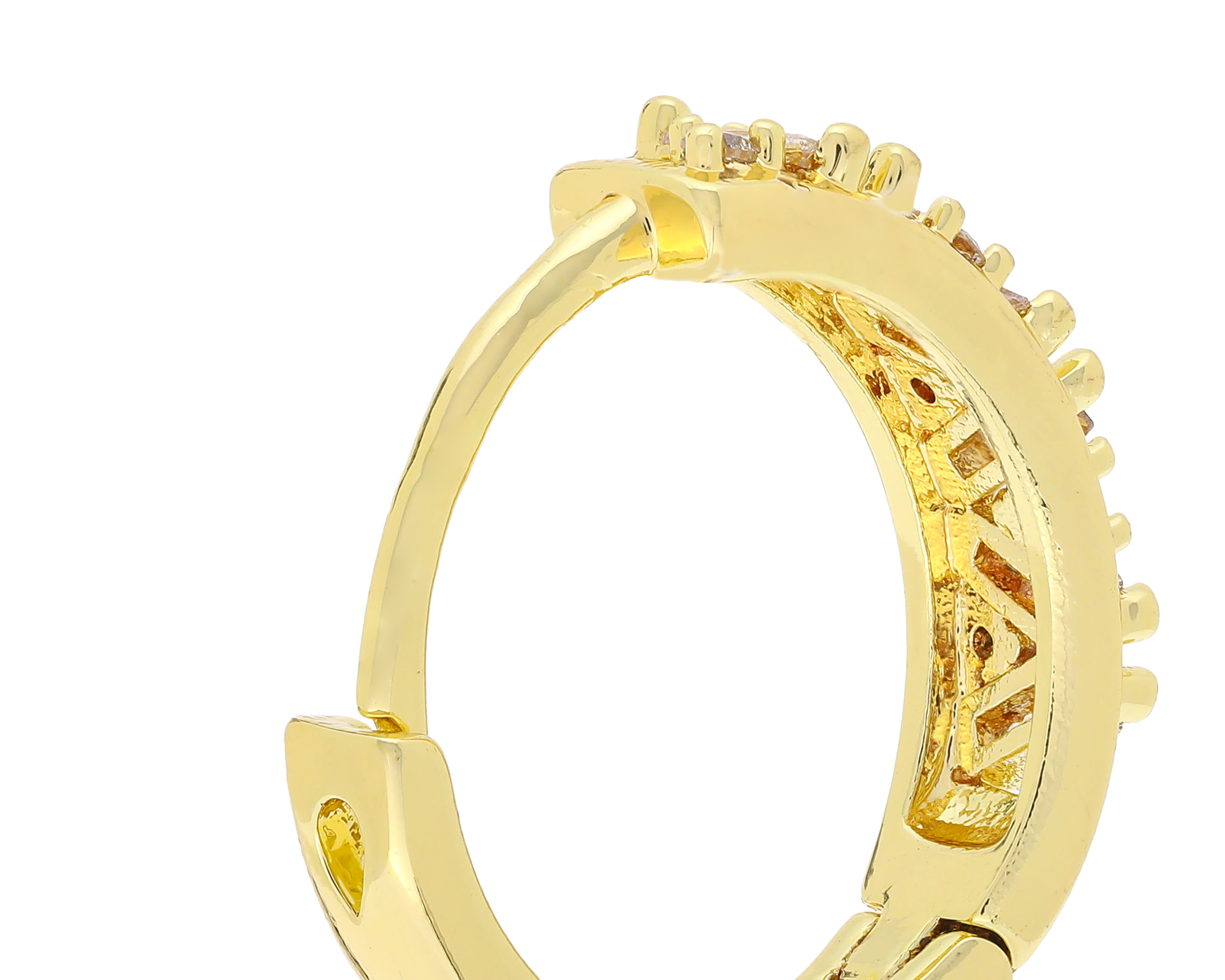 Foto 4 pulgar | Foto 3 | Aretes Chapa de Oro Steeltime