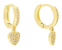 Aretes Corazón Chapa de Oro Steeltime
