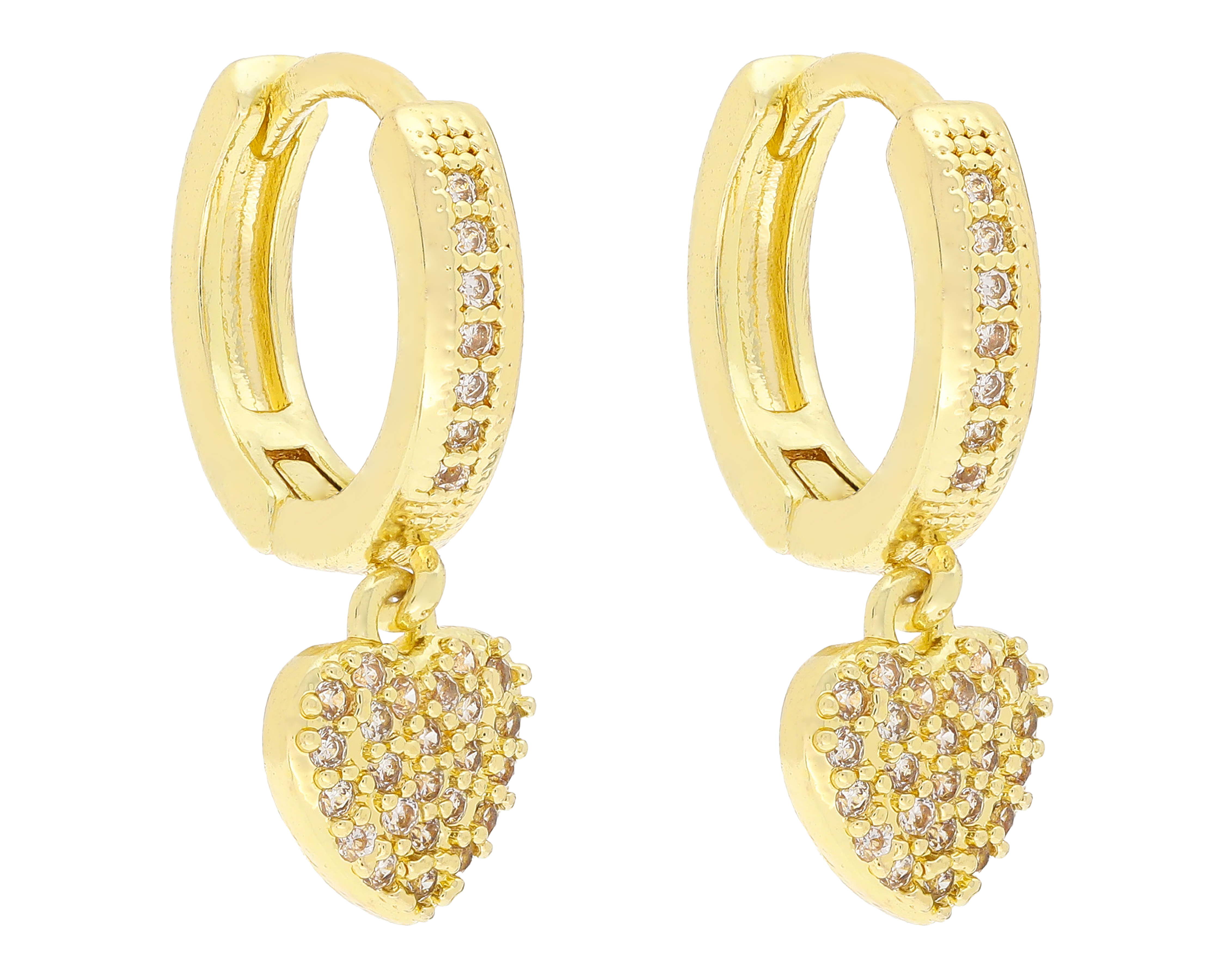 Foto 2 | Foto 2 | Aretes Corazón Chapa de Oro Steeltime