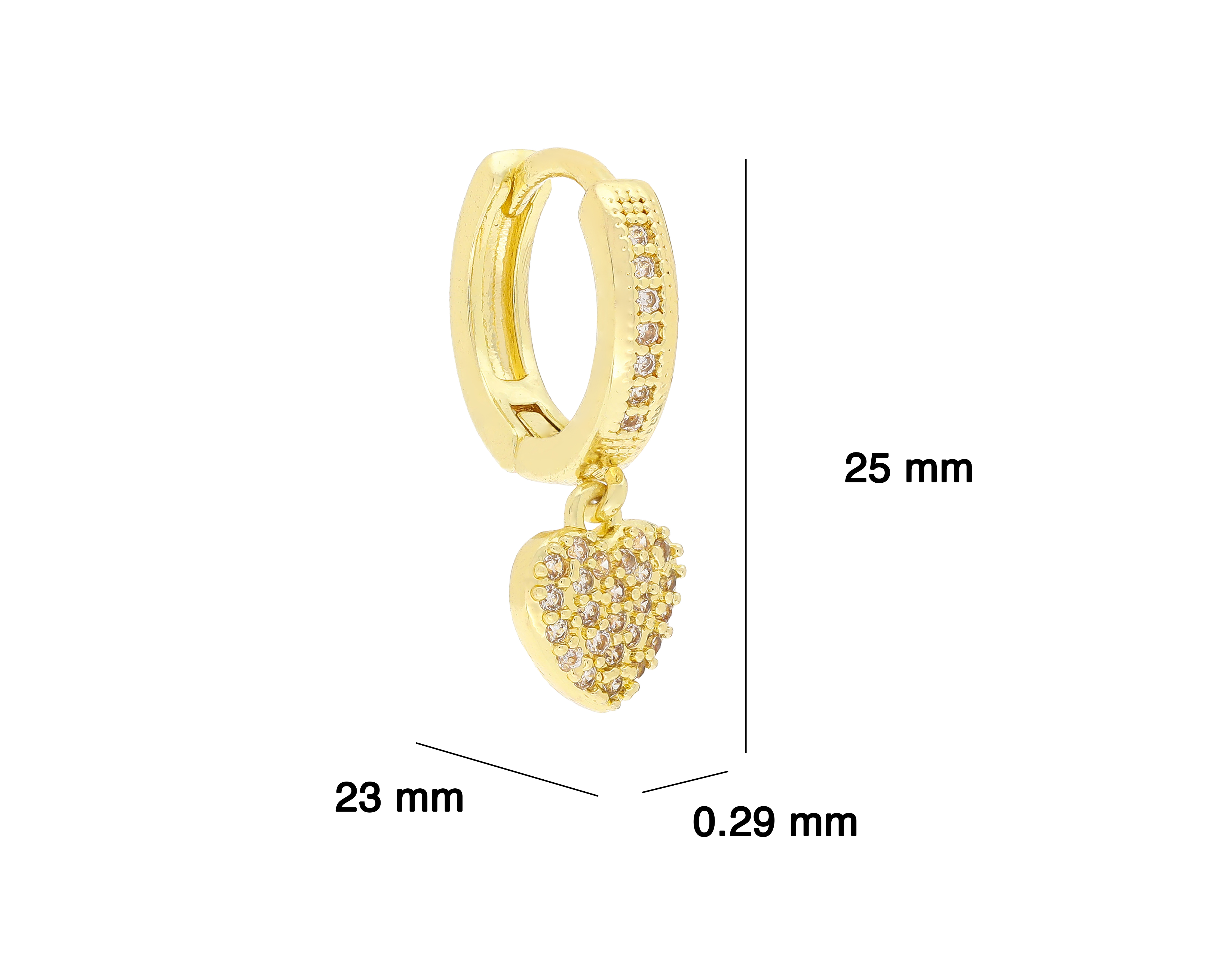 Foto 5 | Foto 5 | Aretes Corazón Chapa de Oro Steeltime