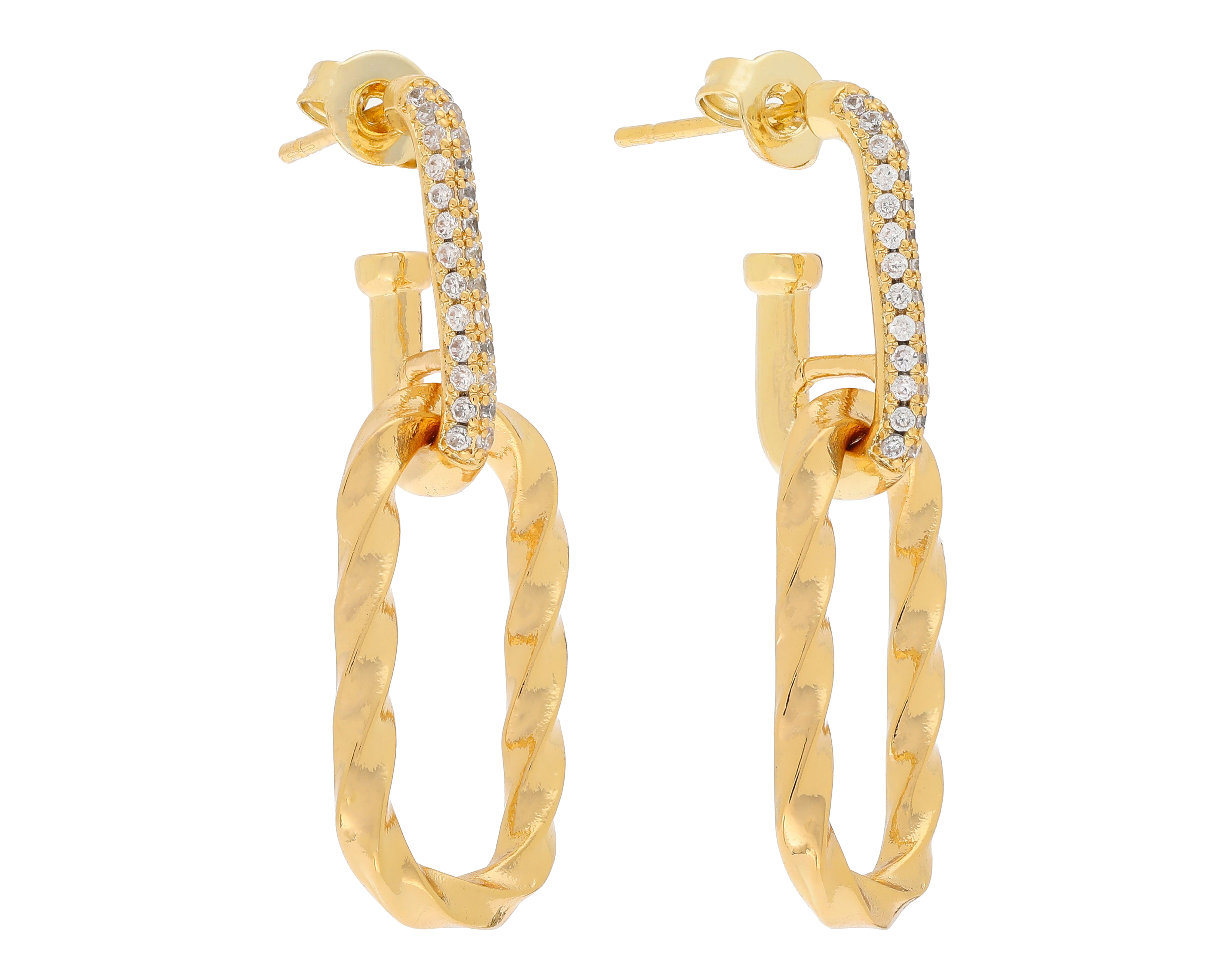 Foto 1 | Foto 1 | Aretes Chapa de Oro Steeltime