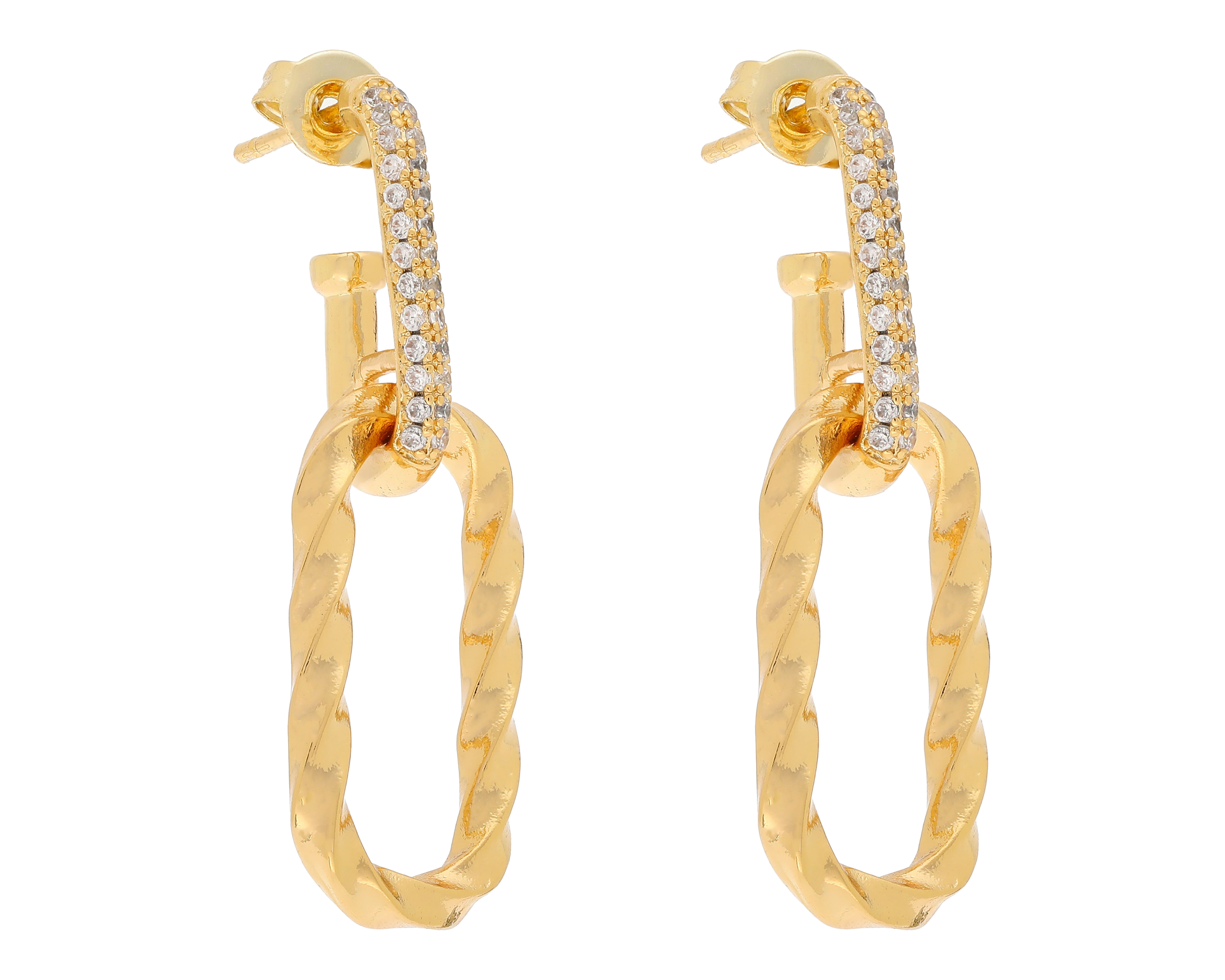 Foto 2 | Foto 2 | Aretes Chapa de Oro Steeltime