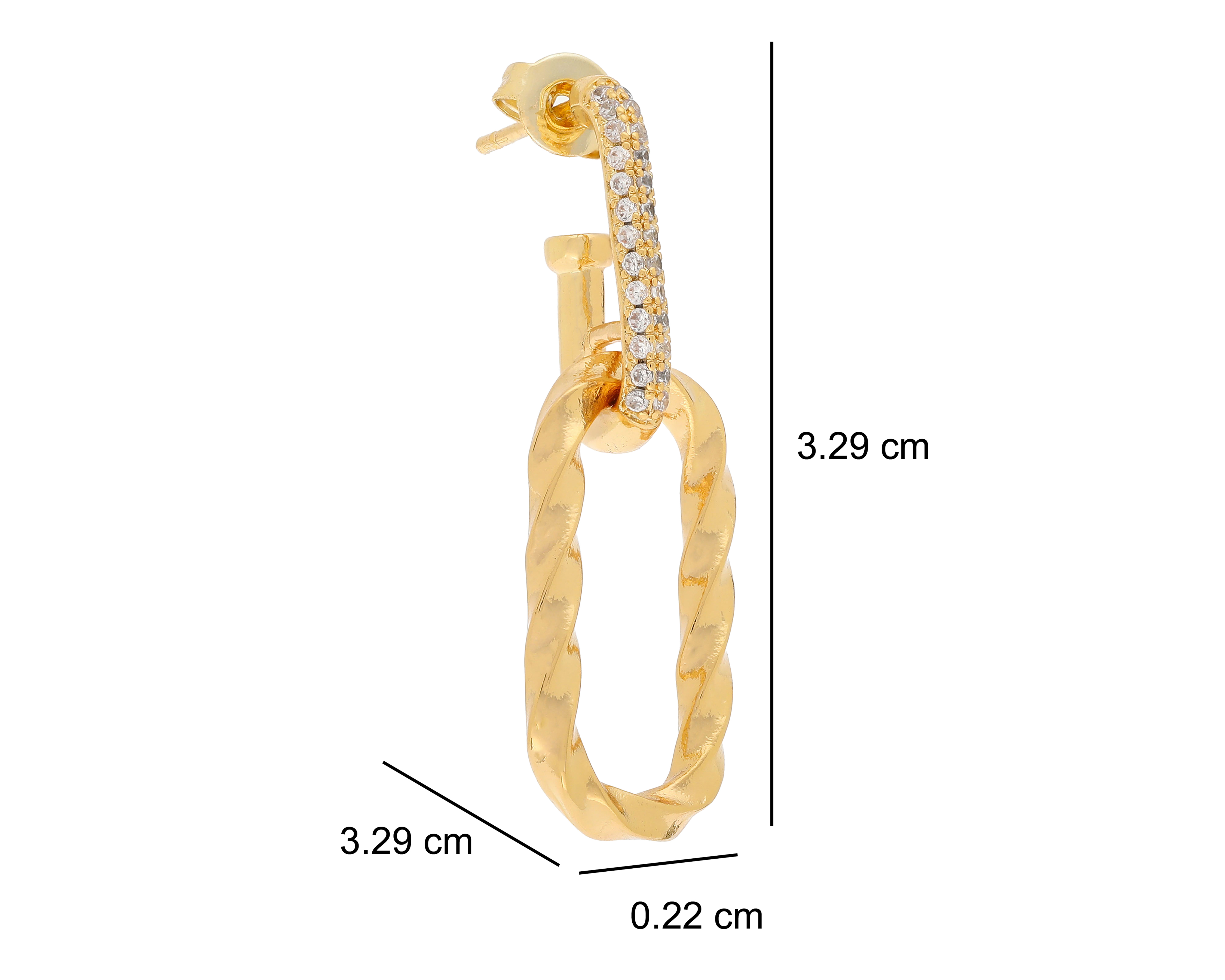 Foto 6 pulgar | Foto 5 | Aretes Chapa de Oro Steeltime