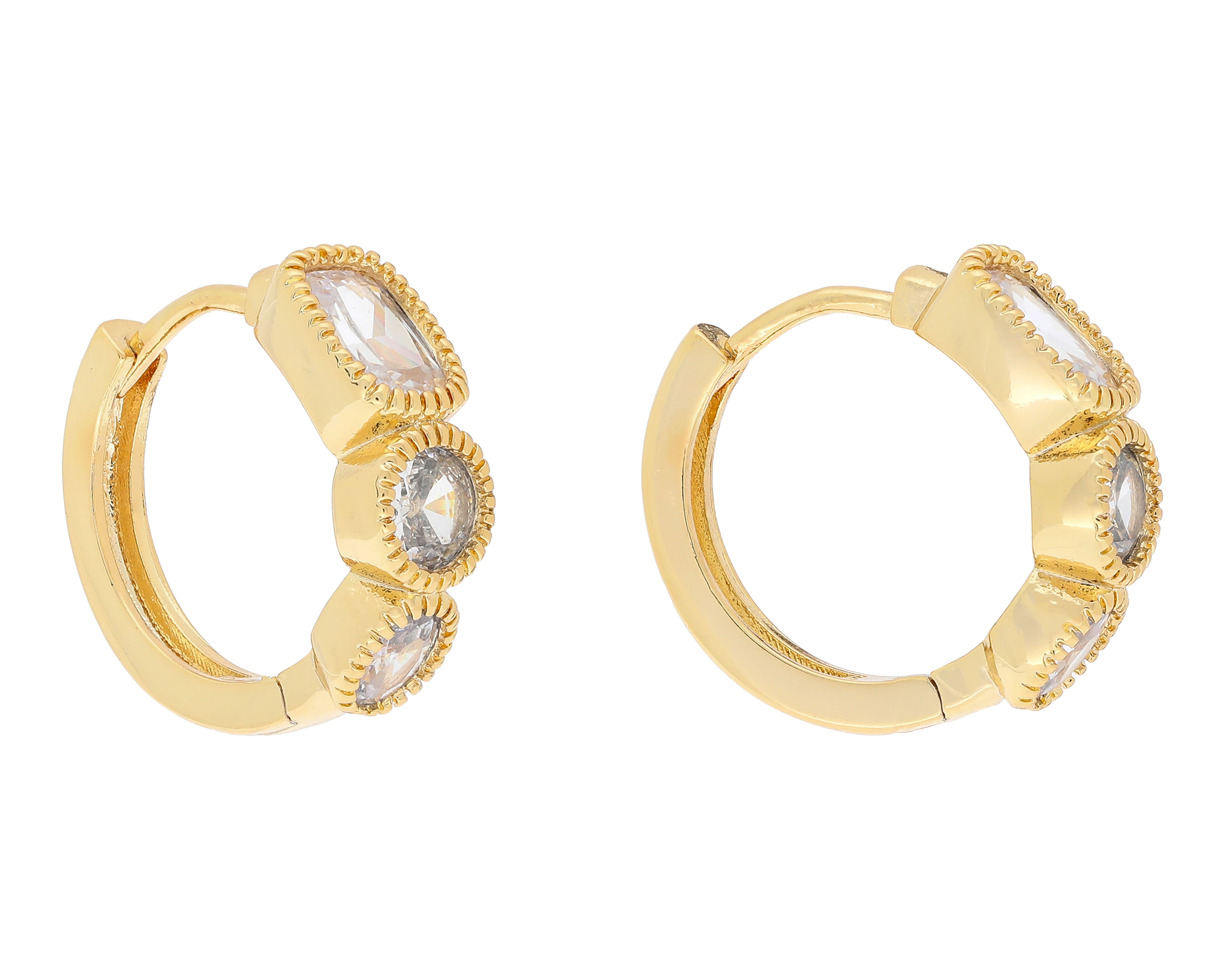 Aretes Chapa de Oro Steeltime