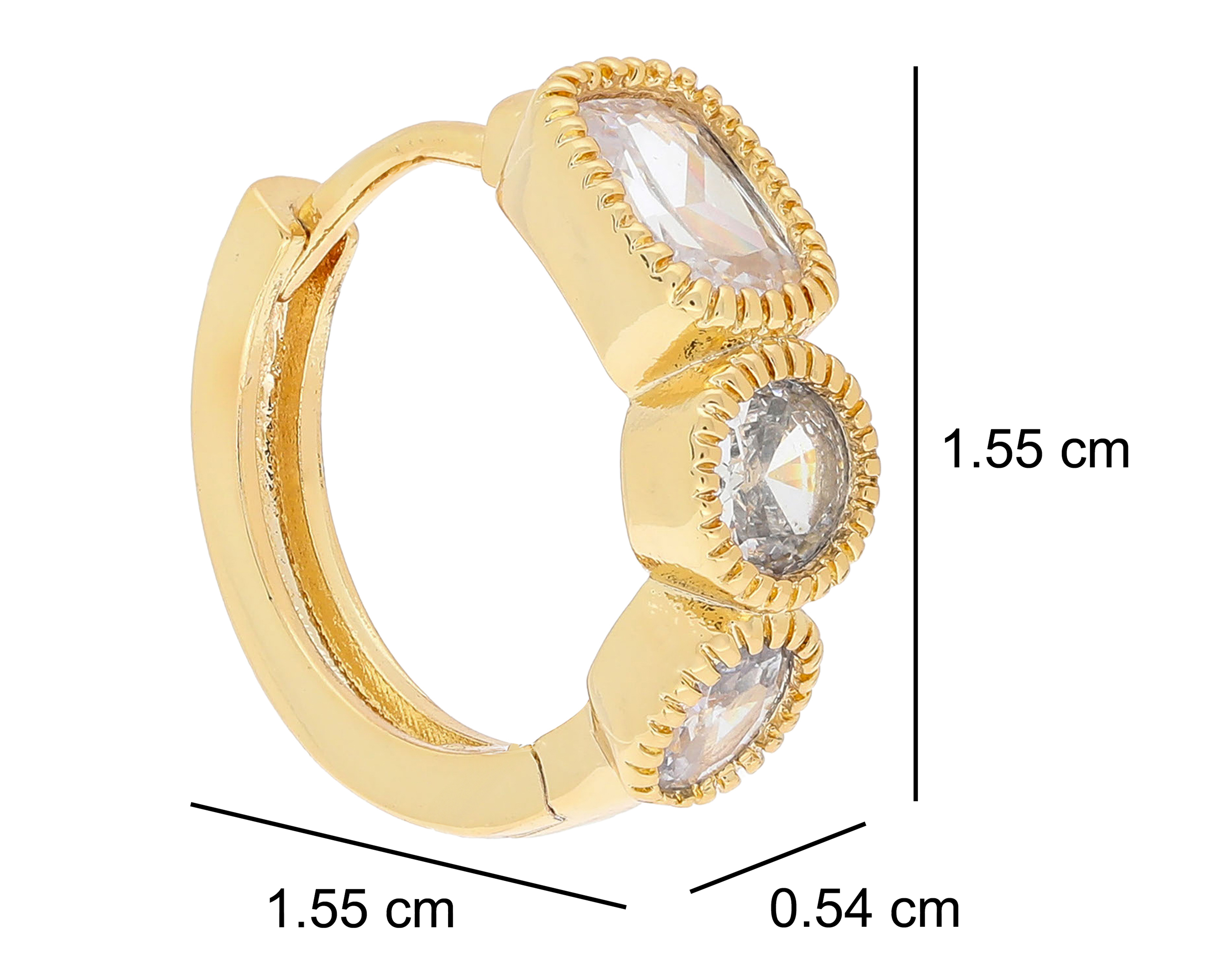 Foto 6 pulgar | Foto 5 | Aretes Chapa de Oro Steeltime