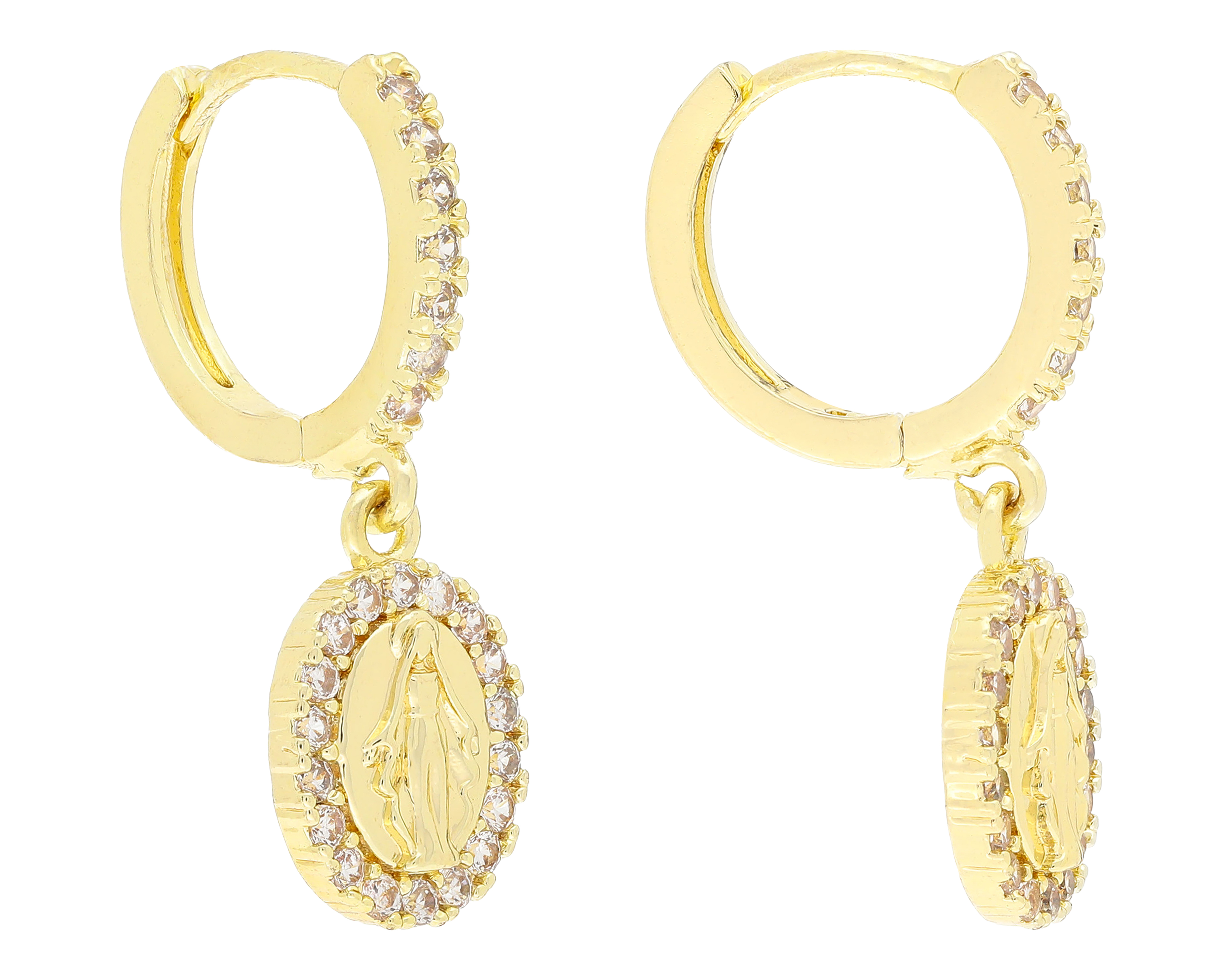 Aretes Chapa de Oro Steeltime