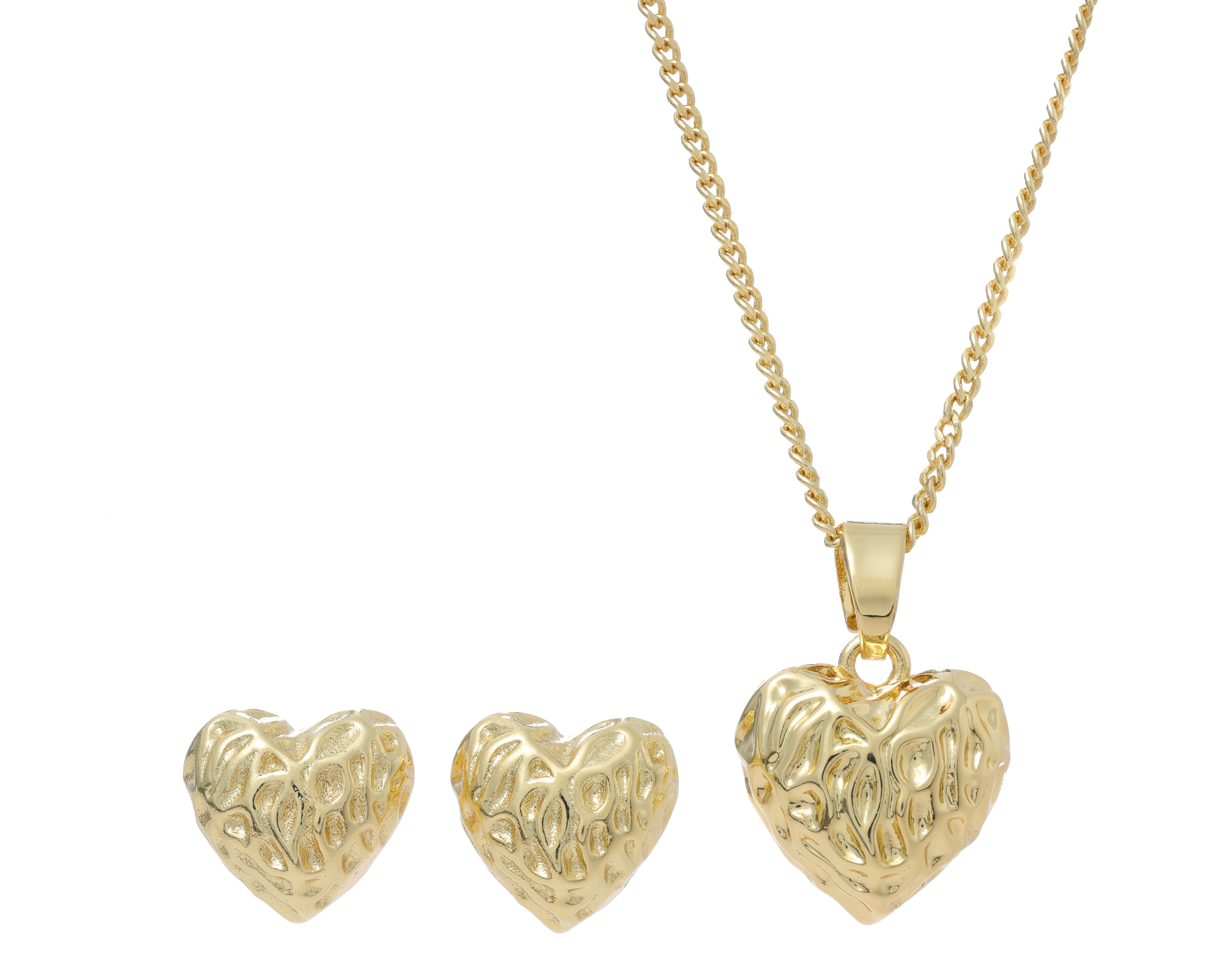 Collar y Aretes Allu Jewelry Chapa de Oro 3 Piezas