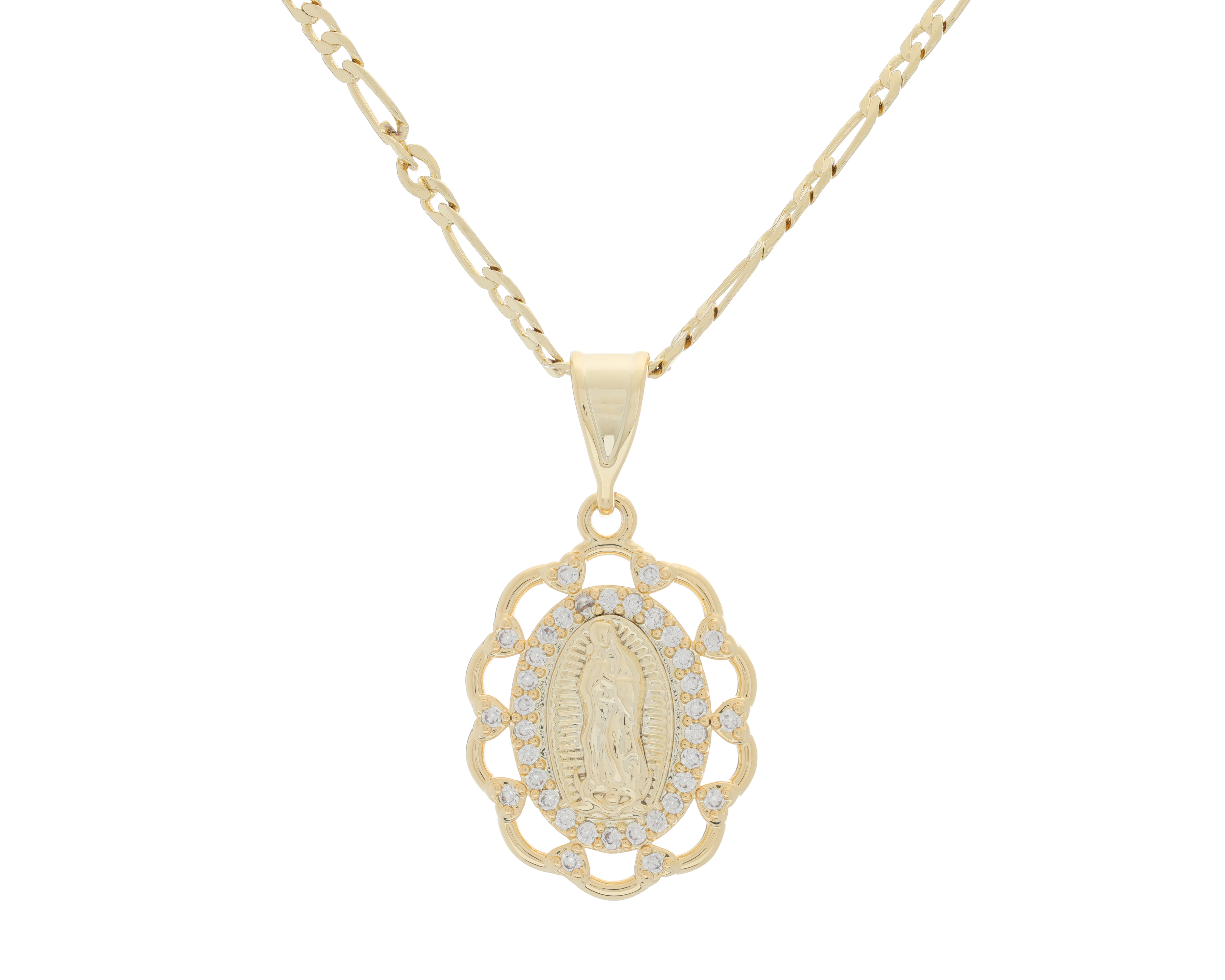 Collar Virgen de Guadalupe Chapa de Oro 18K Zokko