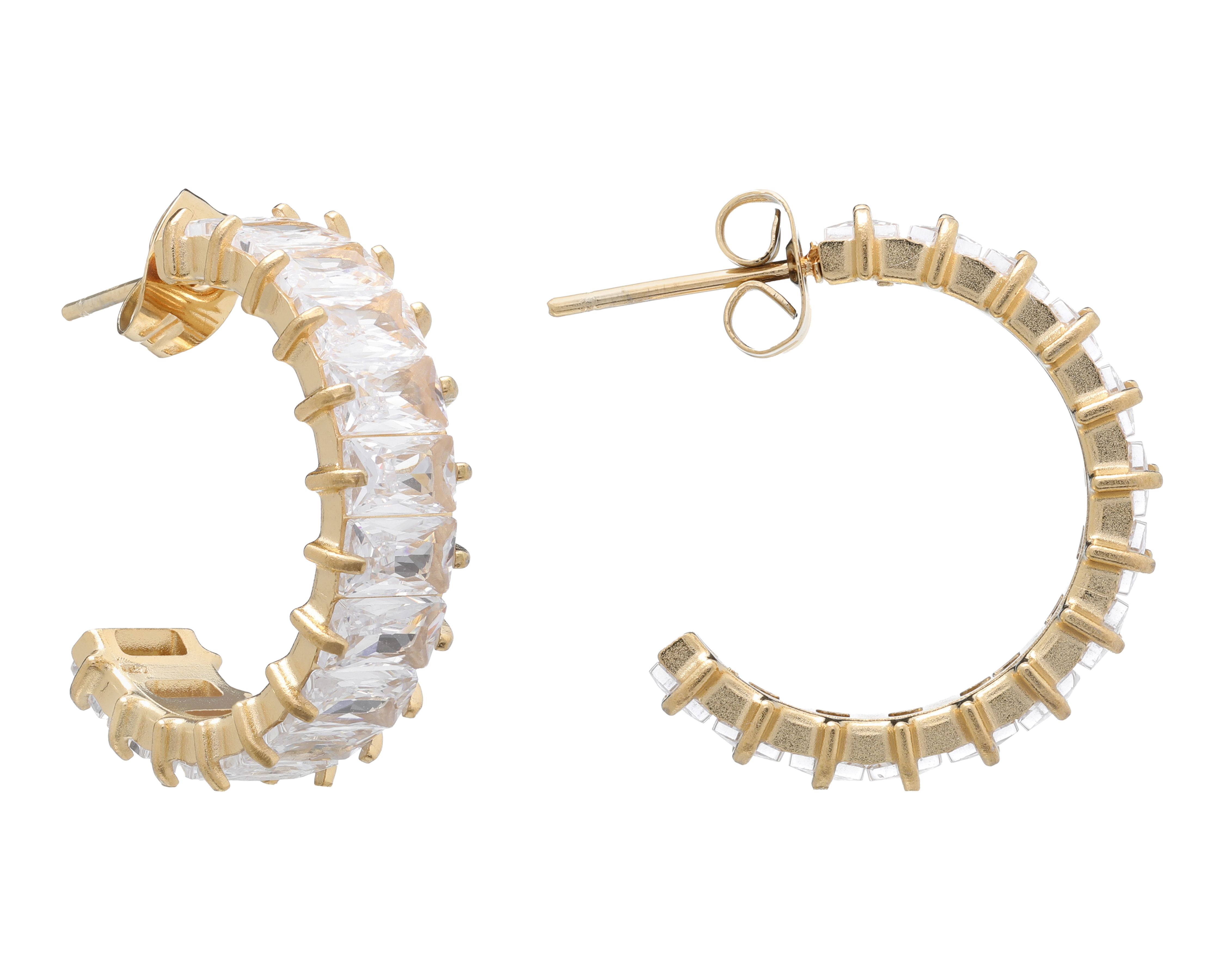 Arracadas de Medio Aro Chapa de Oro 18 K Jennifer Lopez