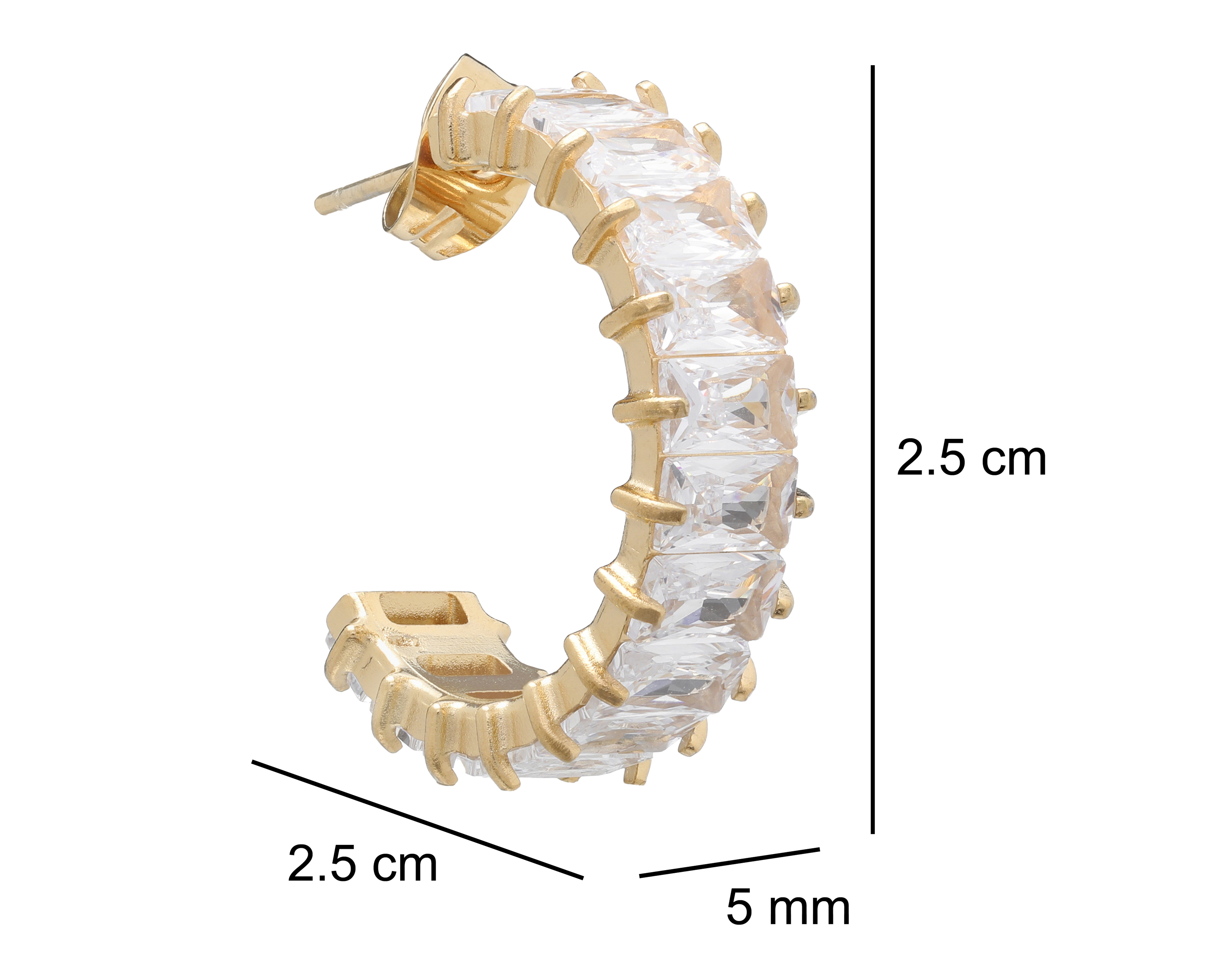 Foto 5 pulgar | Foto 4 | Arracadas de Medio Aro Chapa de Oro 18 K Jennifer Lopez