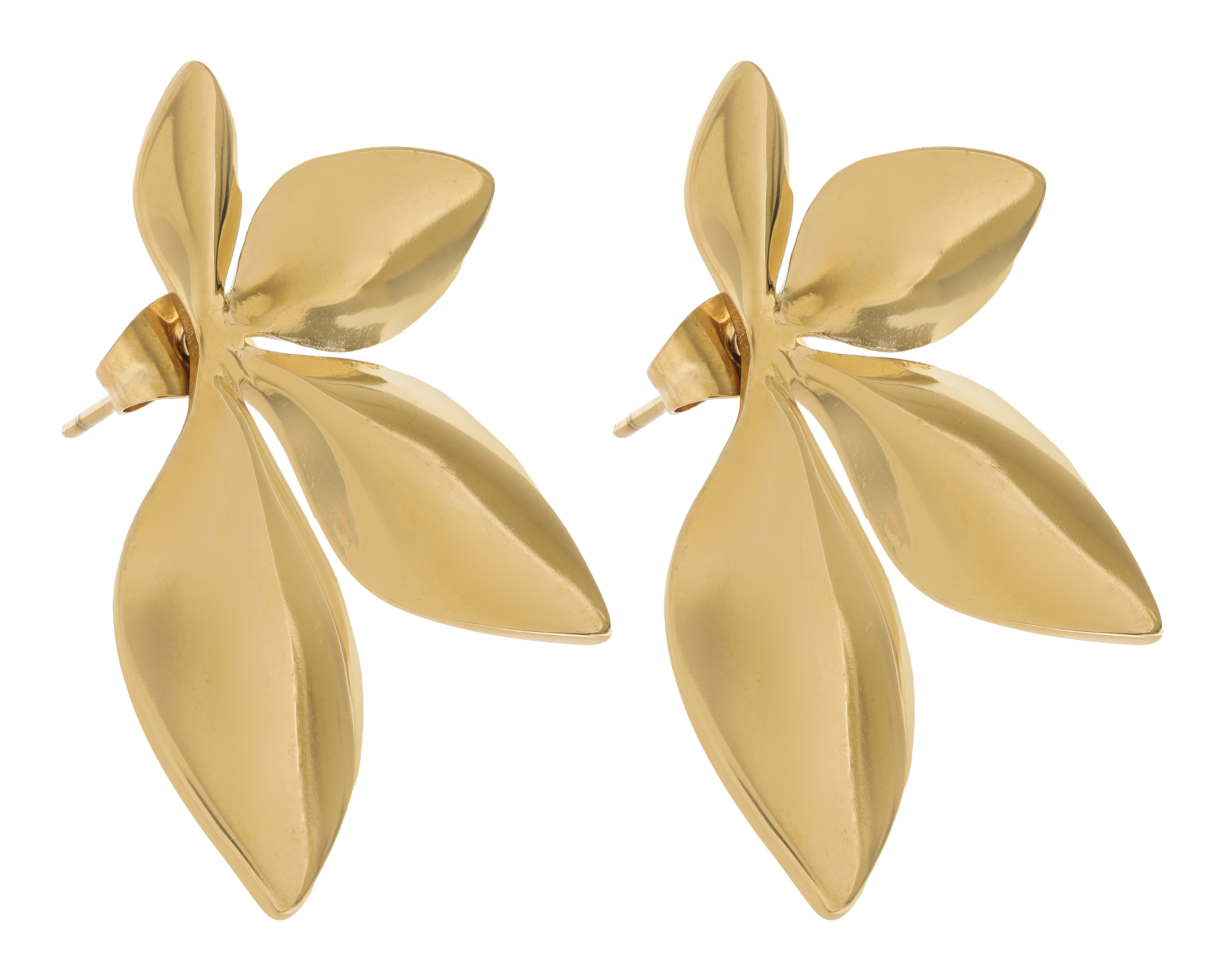 Foto 2 | Foto 2 | Aretes de Media Flor Chapa de Oro 18k Ason